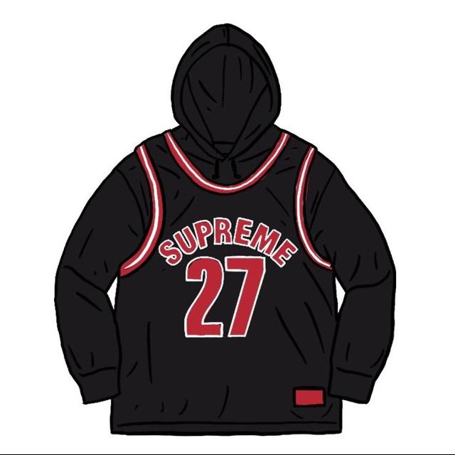 Supreme Basketball Jersey Hooded Sweatshirt Color:... - Depop