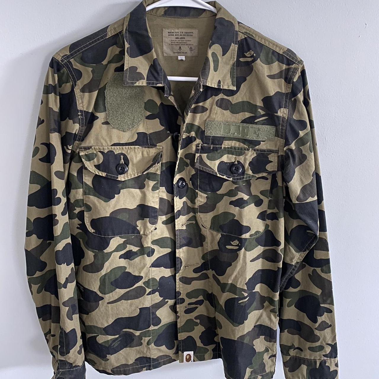 bape army green jacket never really worn forgot i... - Depop