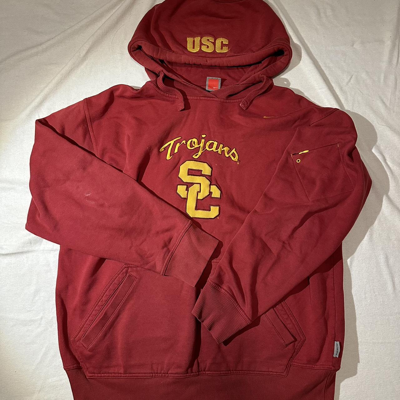 Red USC Hoodie, with a cute graduate cap style... - Depop