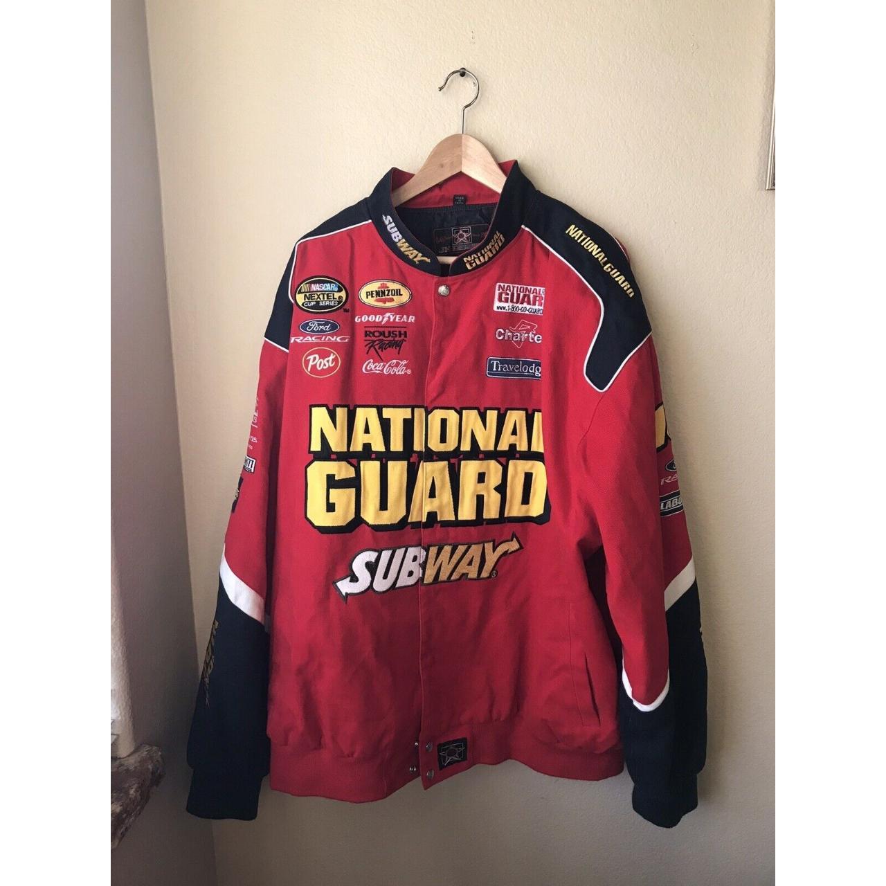 JH Design National Guard Nascar Racing Jacket Red... - Depop