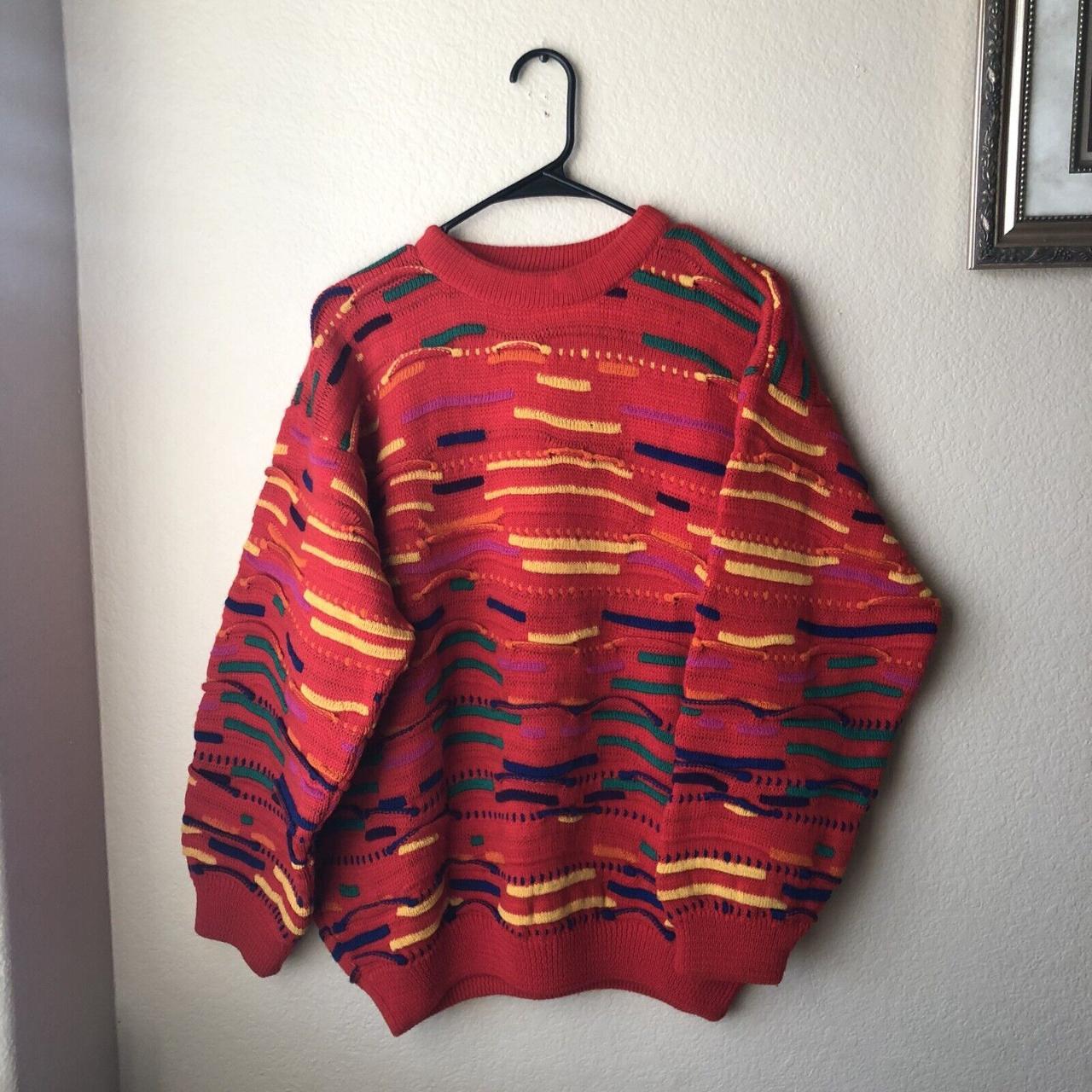 CUGGI Vintage Coogi Knit 3D Top Wool Sweater Men's... - Depop