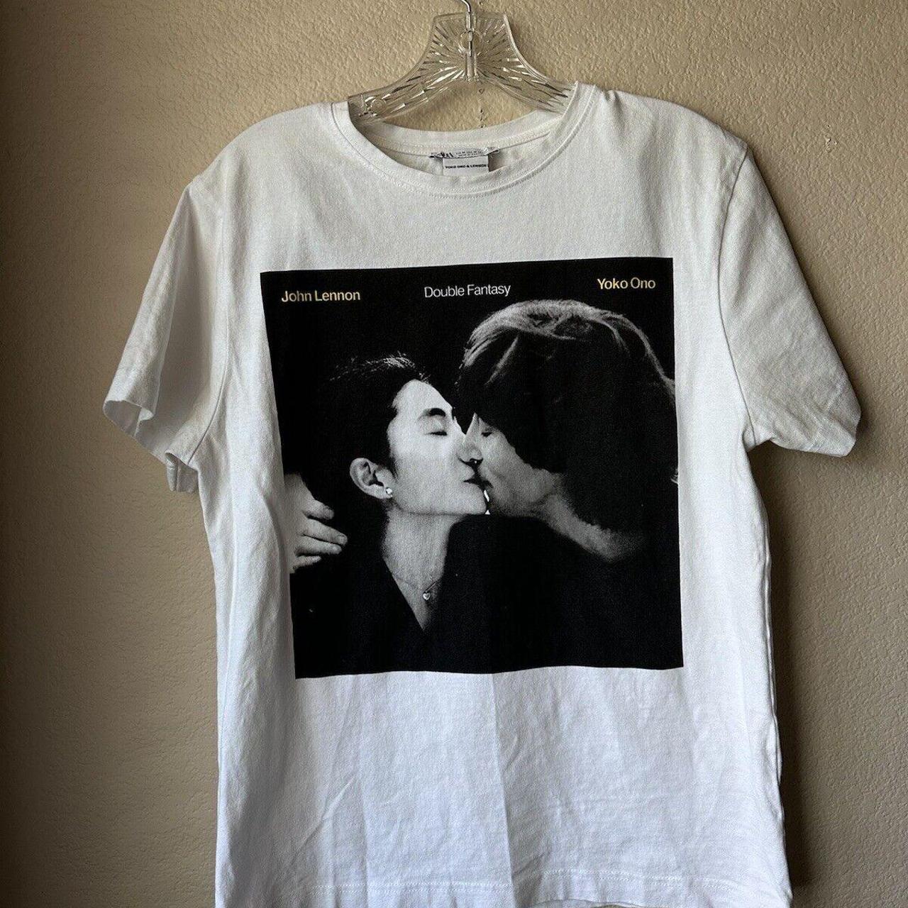 John Lennon Yoko Ono Kissing Zara White T Shirt Size