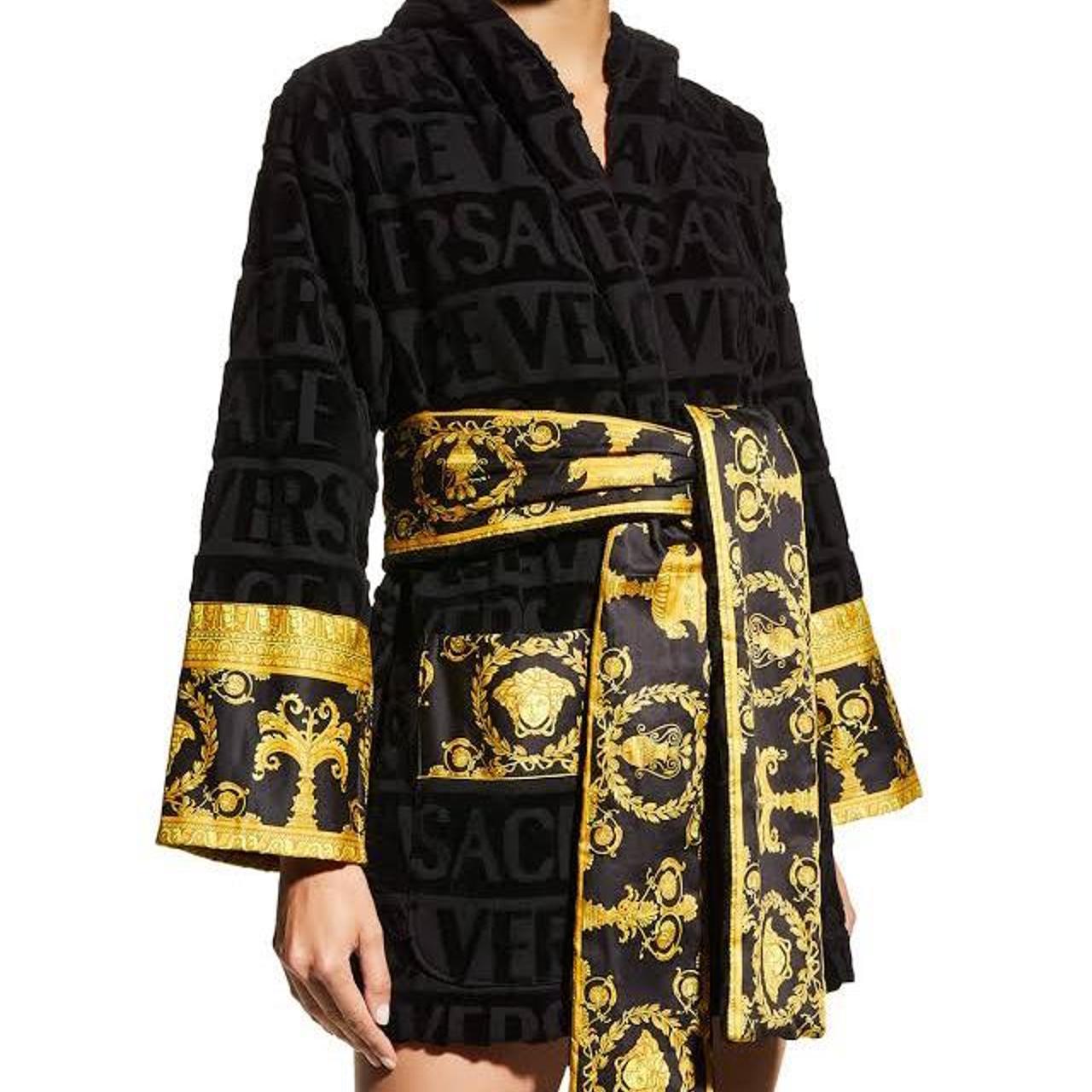 All Black Versace Robe Size Small Worn Once On... - Depop