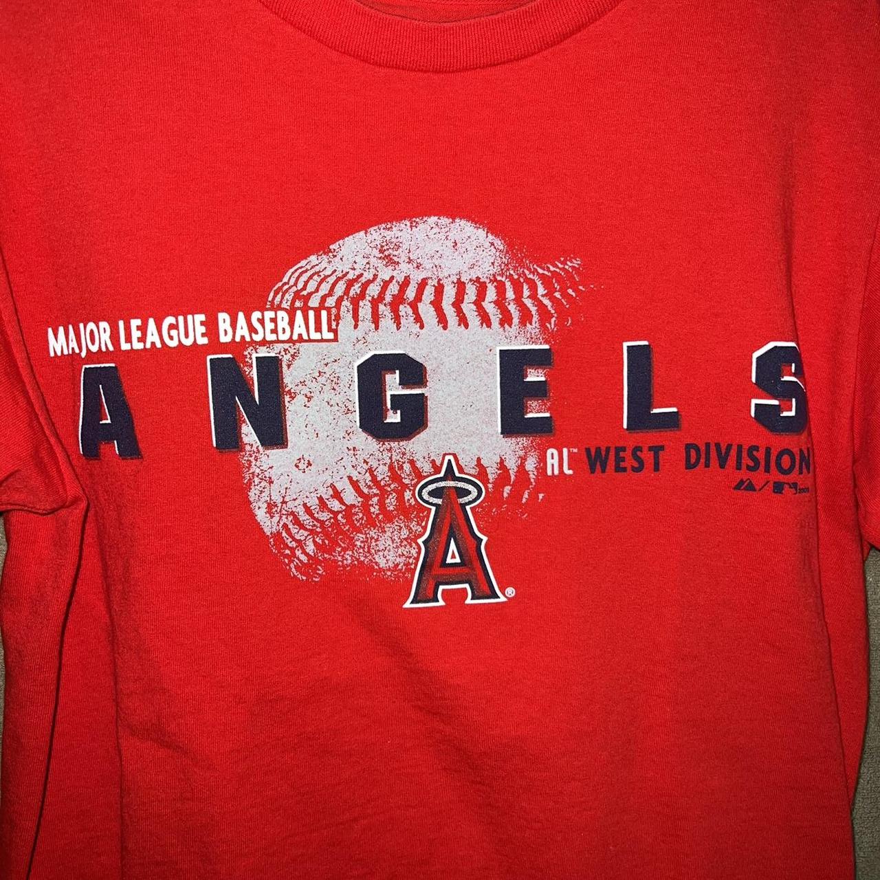 Angels MLB Red Tee✨ Angels MLB Majestic Red - Depop