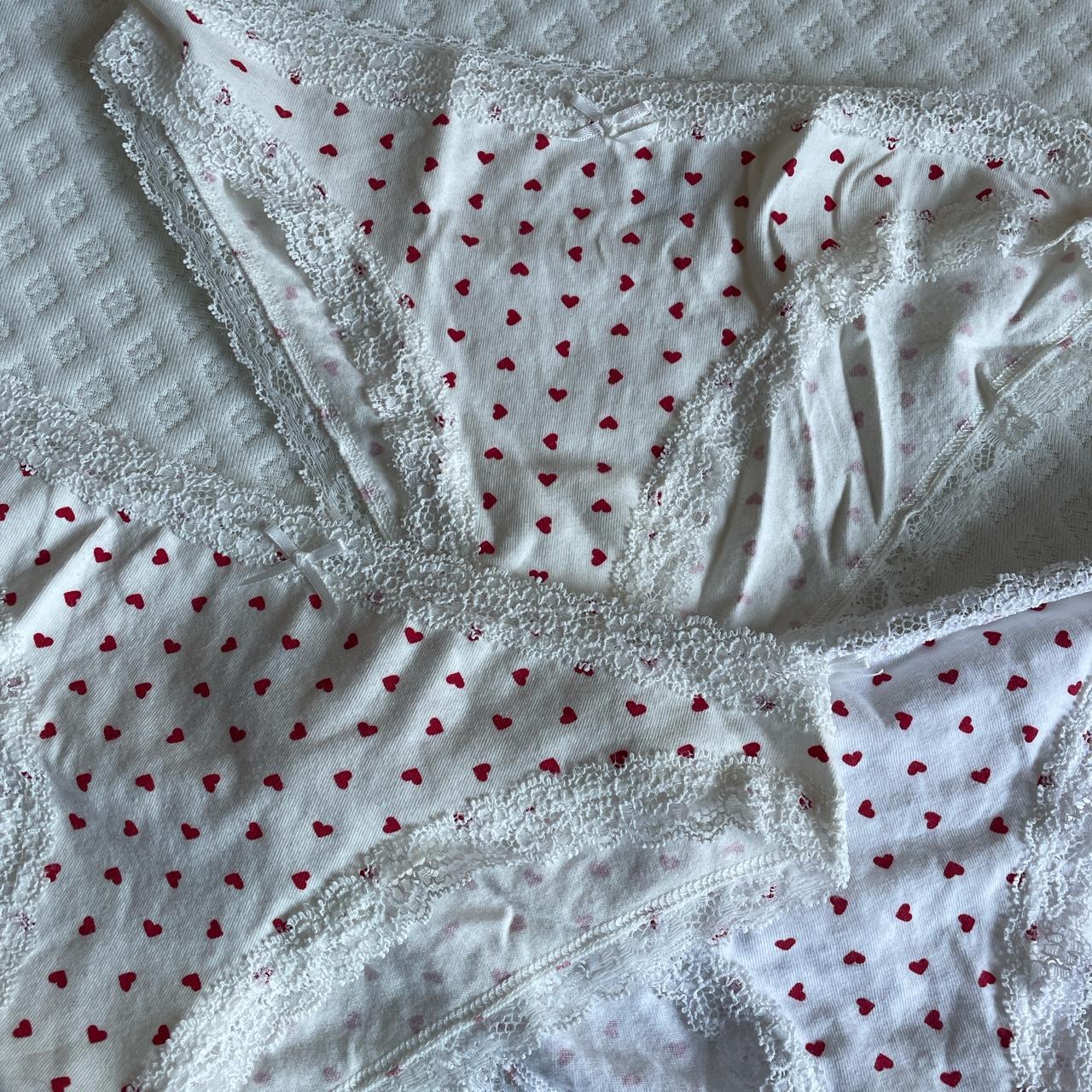 brandy melville heart lace underwear set of 3 free - Depop
