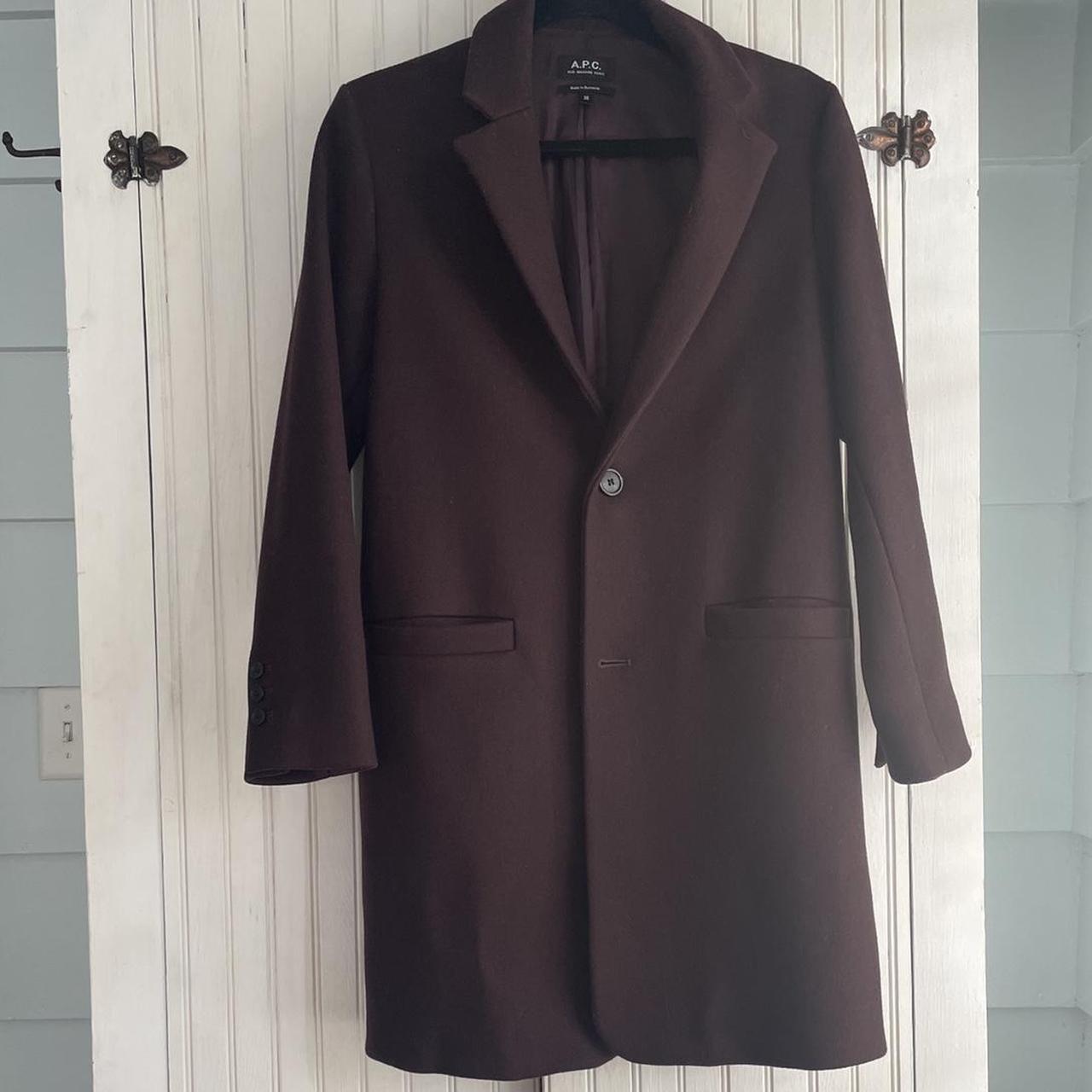 APC burgundy ox blood coat perfect for fall and... - Depop