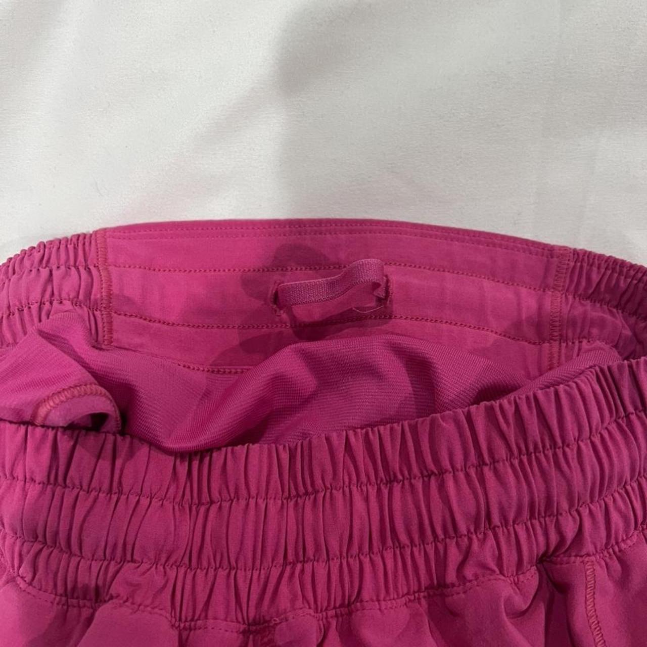 lululemon pink athletic shorts great condition size... - Depop