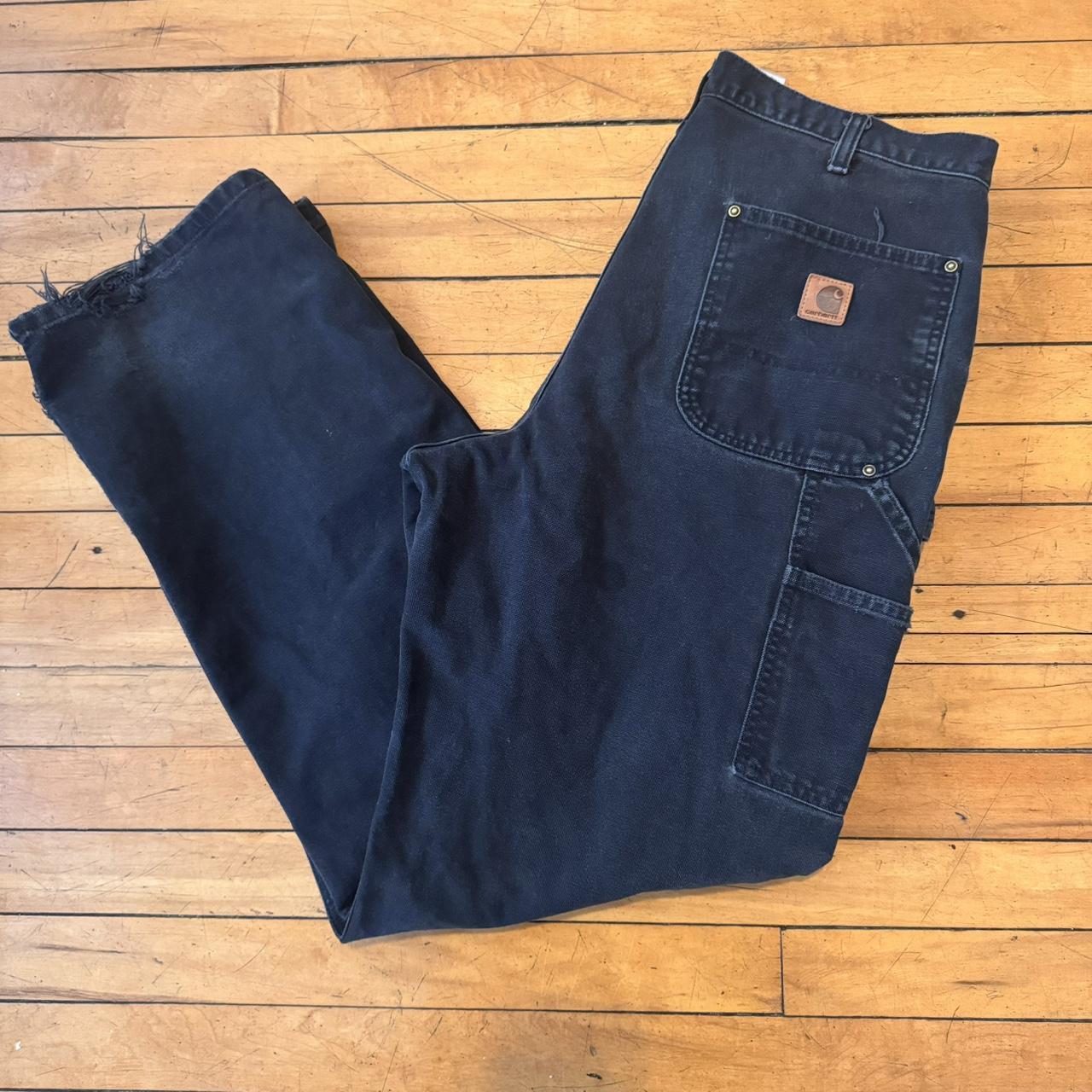 Vintage Carhartt B136 BLK Double Knee Pants 36”... - Depop