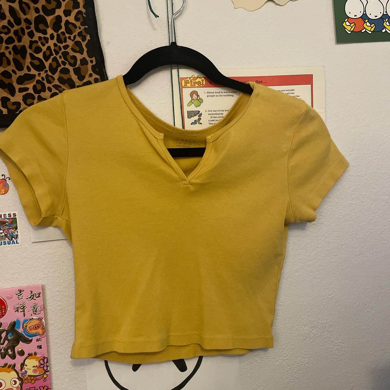 yellow brandy melville top! cropped, one size but... - Depop