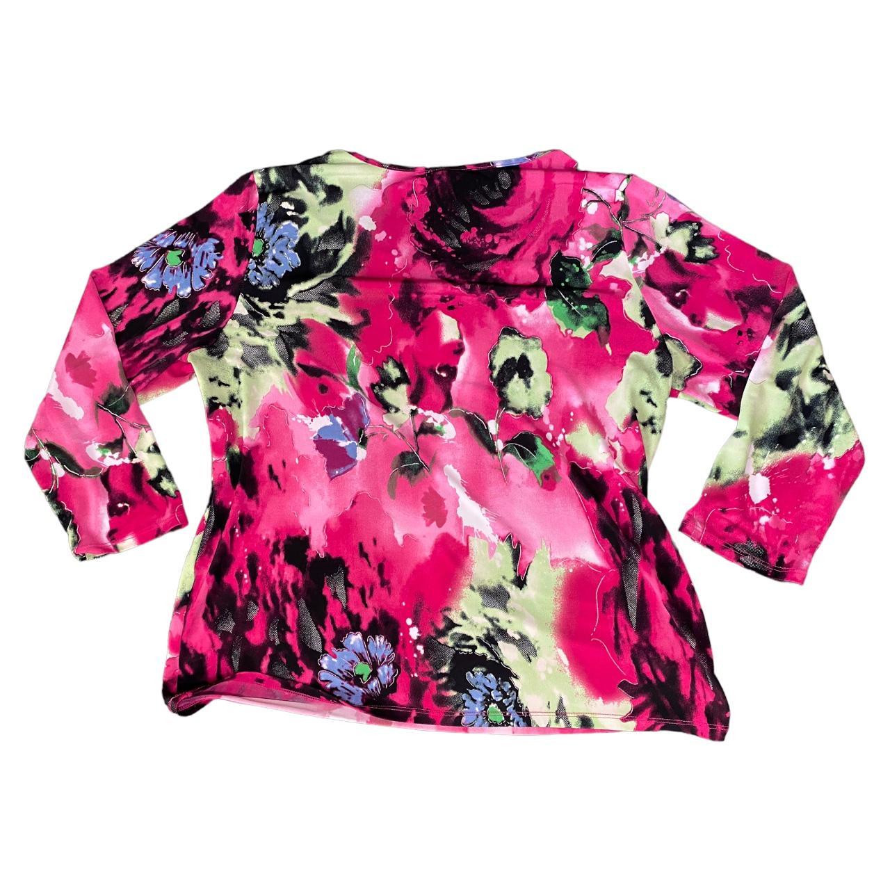 Women's Pink and Green Blouse Depop