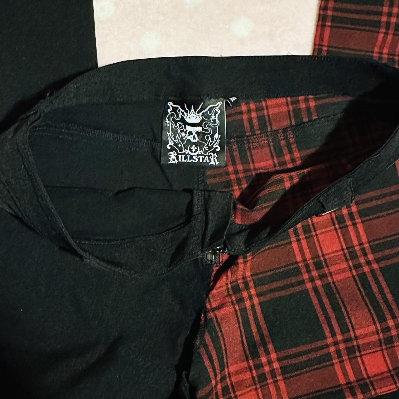 KILLSTAR Half Black Half Red Pants there’s a hole... Depop