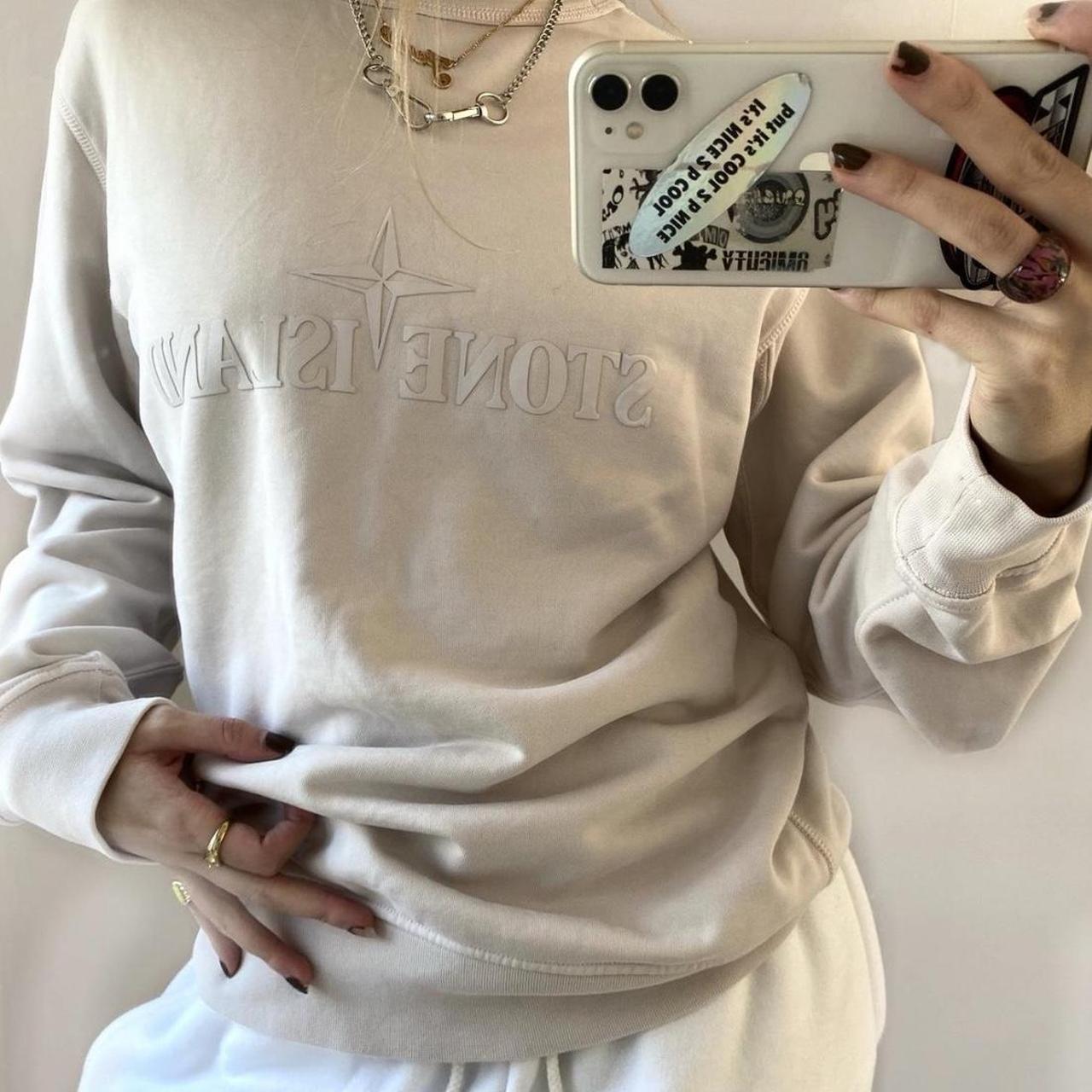 Beige stone island jumper online