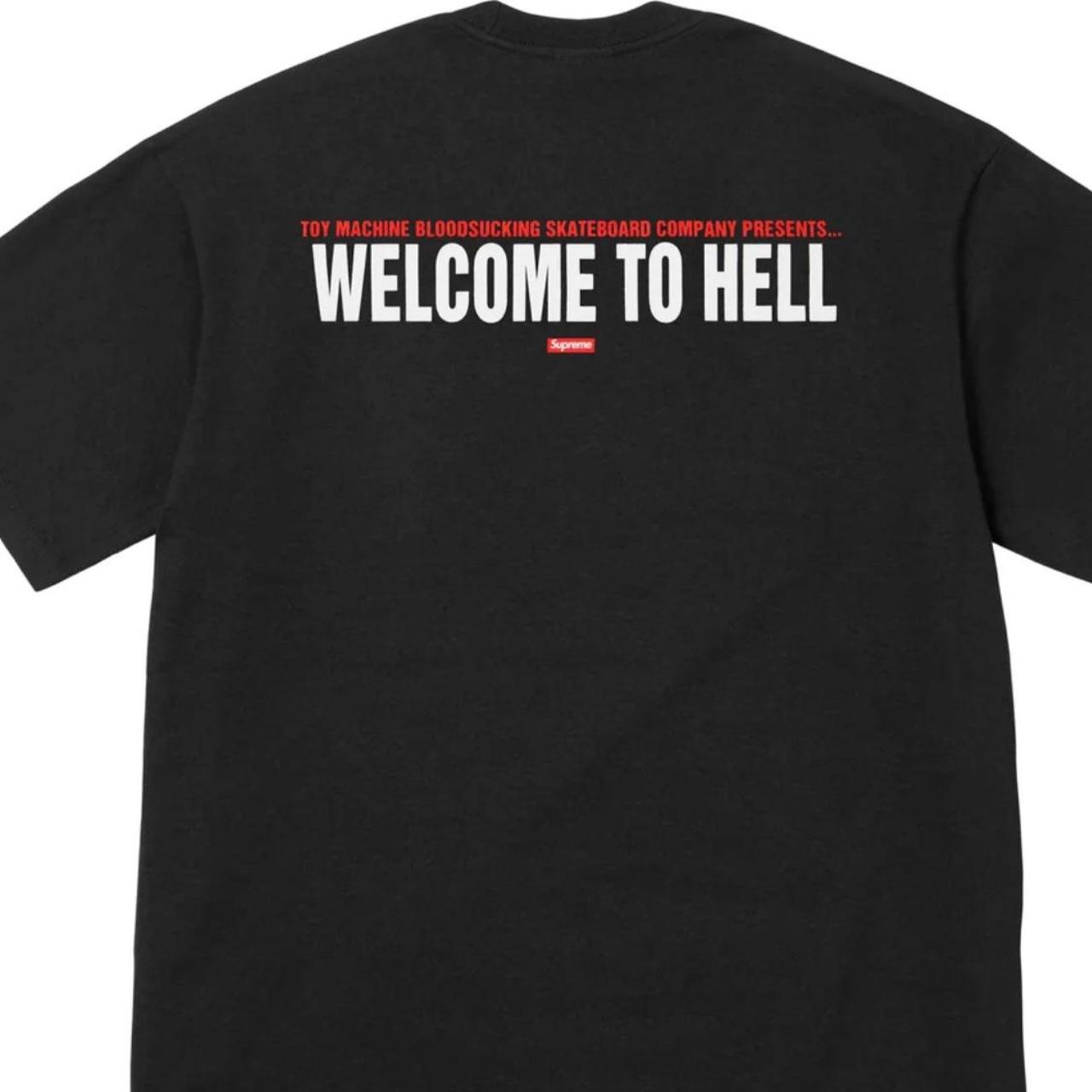 Supreme X Toy Machine Welcome To Hell shirt... - Depop