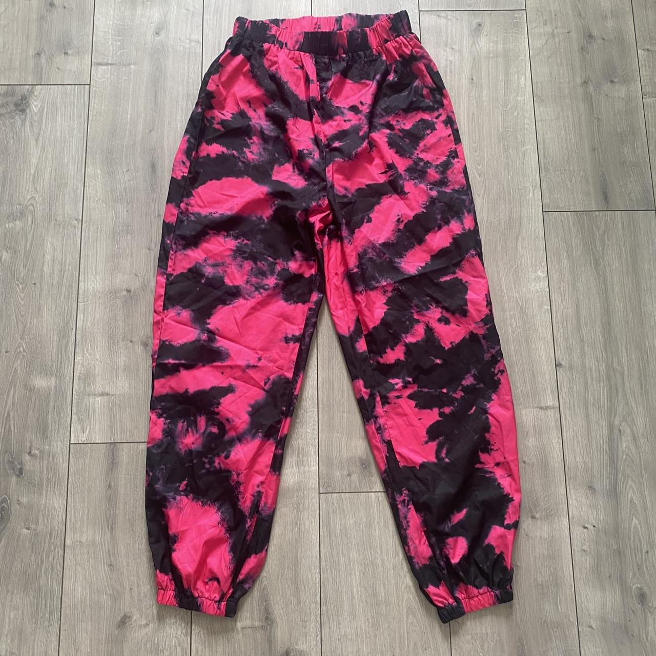 Black and pink tracksuit bottoms best sale