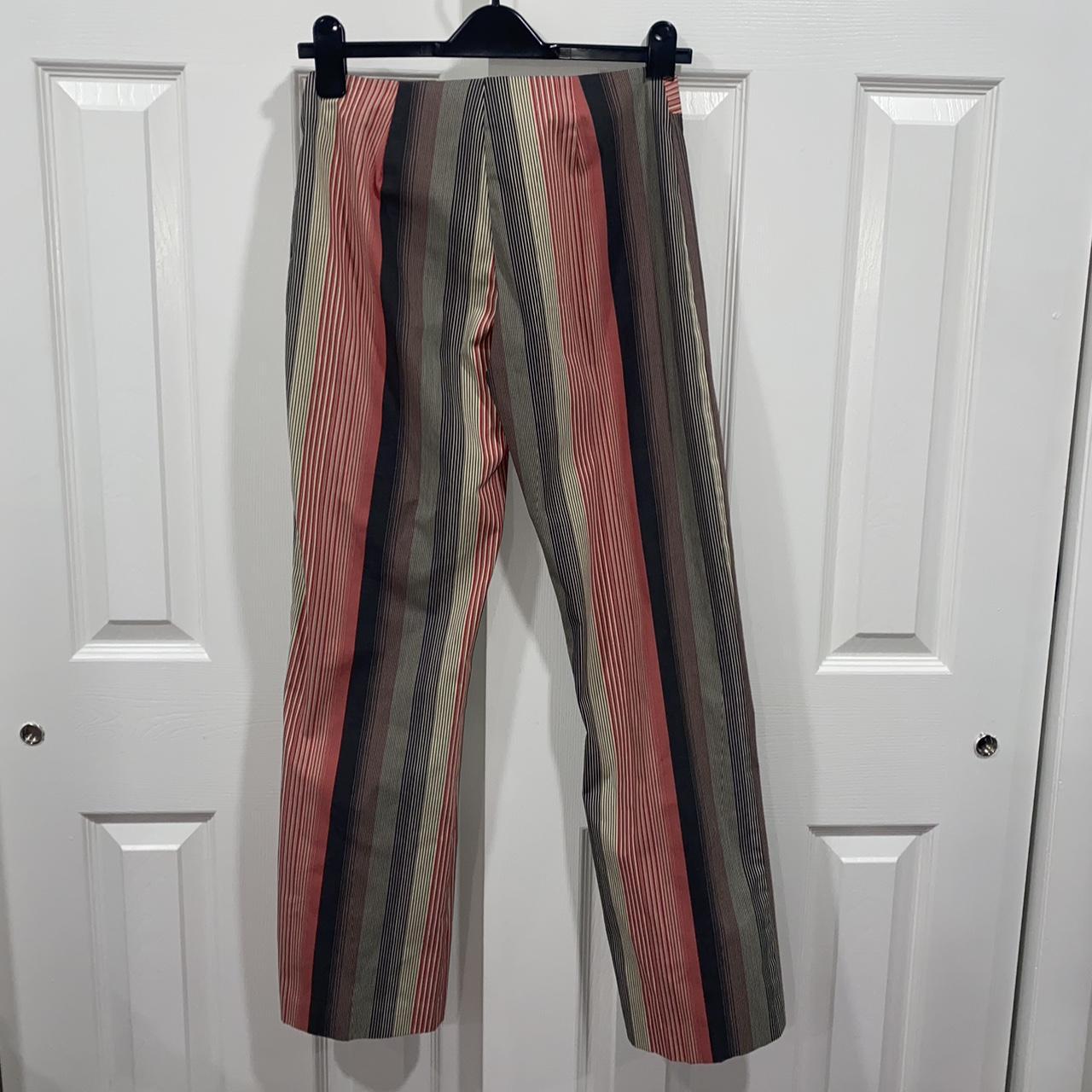 Y2k vintage low rise striped slacks - brand is... - Depop