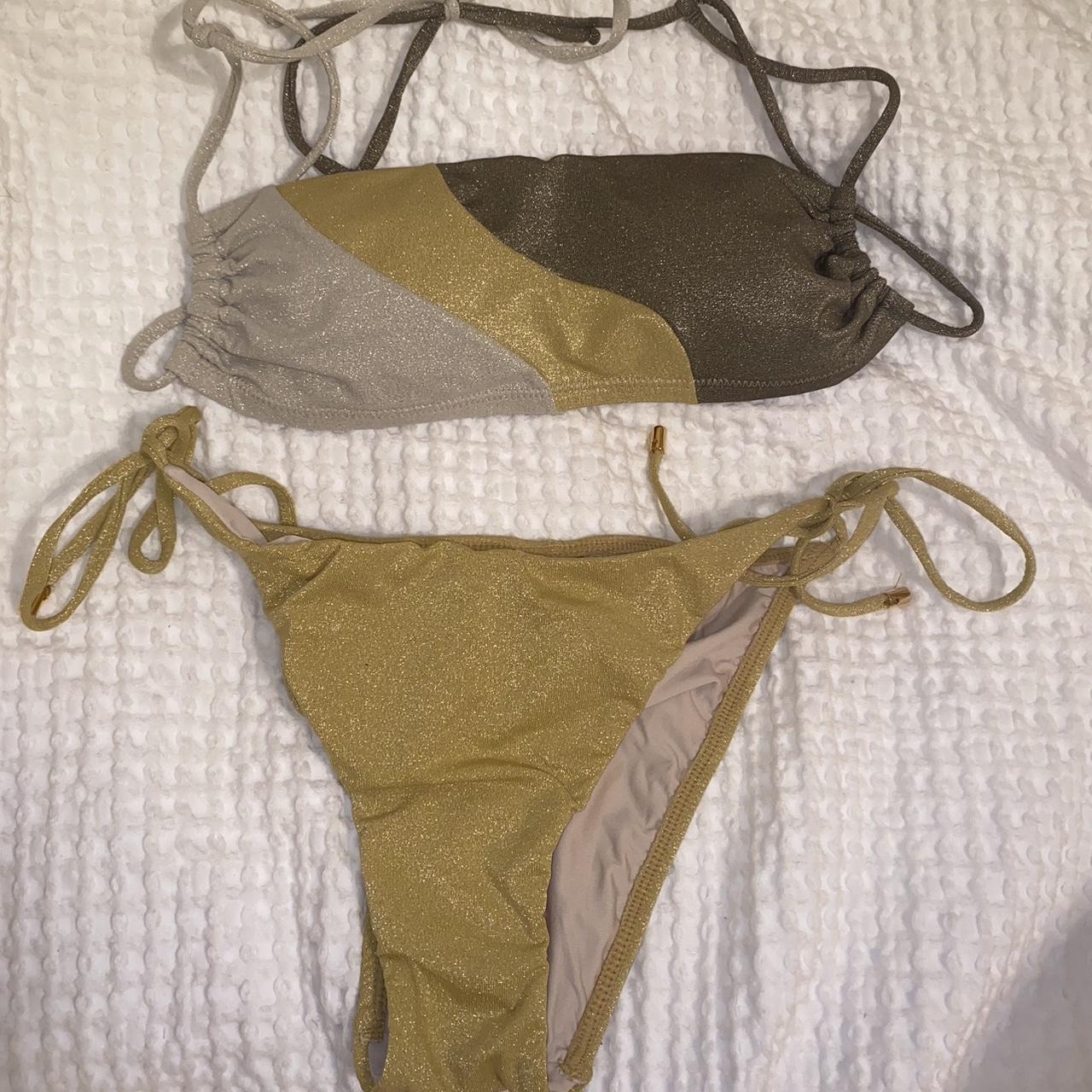 PQ Swim Women's Tan and Khaki Bikinisandtankinisets Depop