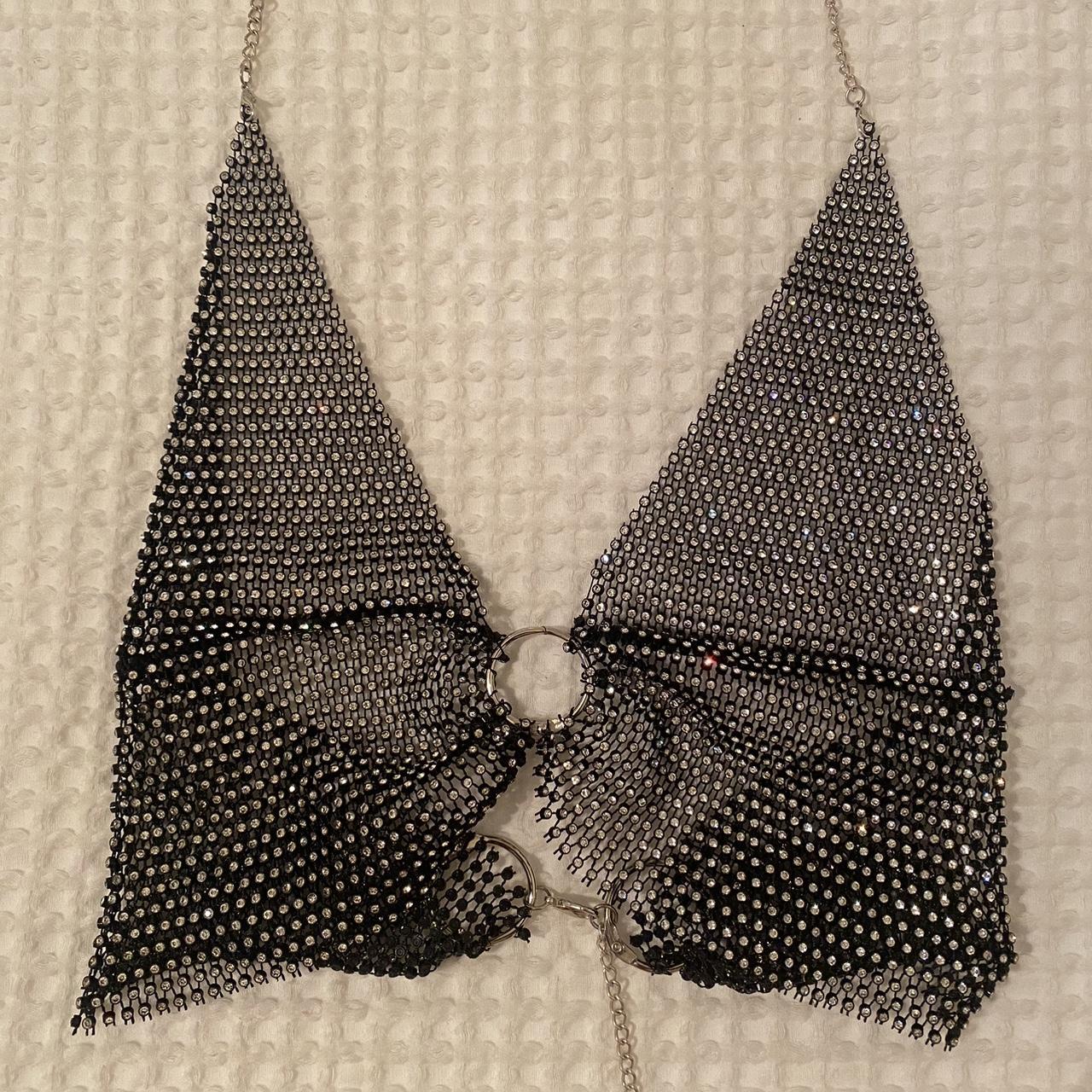 Diamond/ sequin sparkle mesh top!! Perfect for... - Depop