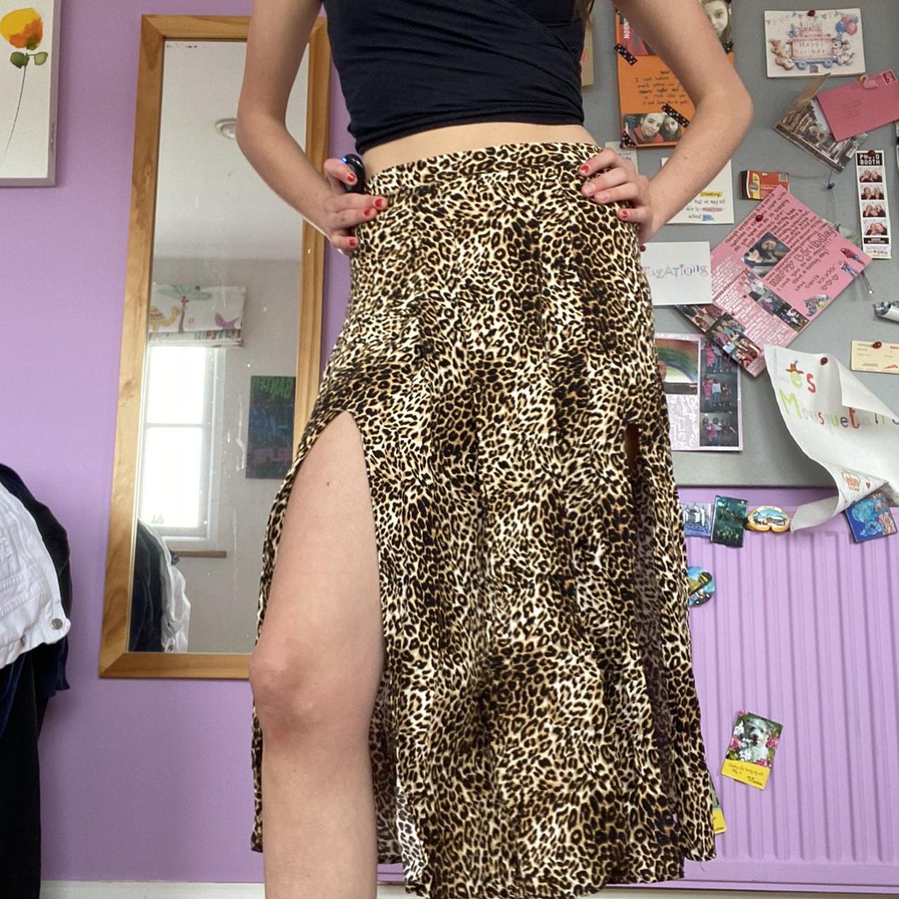 Topshop brown 2024 leopard maxi skirt