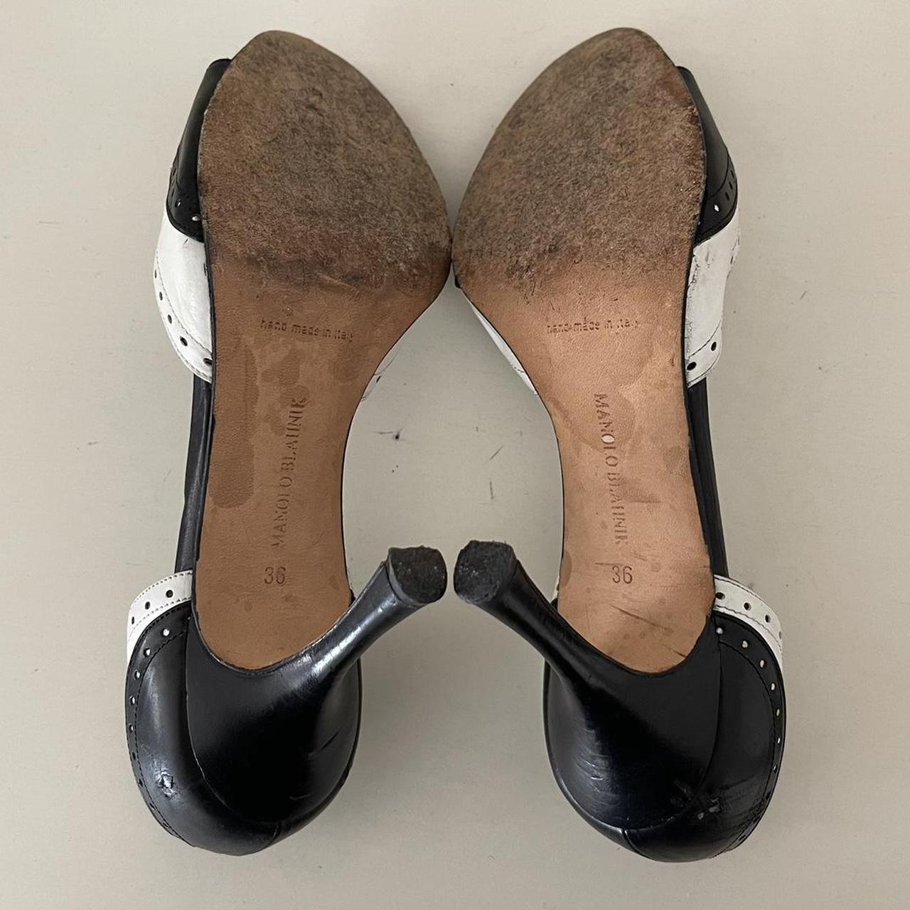 Vintage manolo blahnik wingtip heels.🎞️🚬 🍸 -black and... - Depop