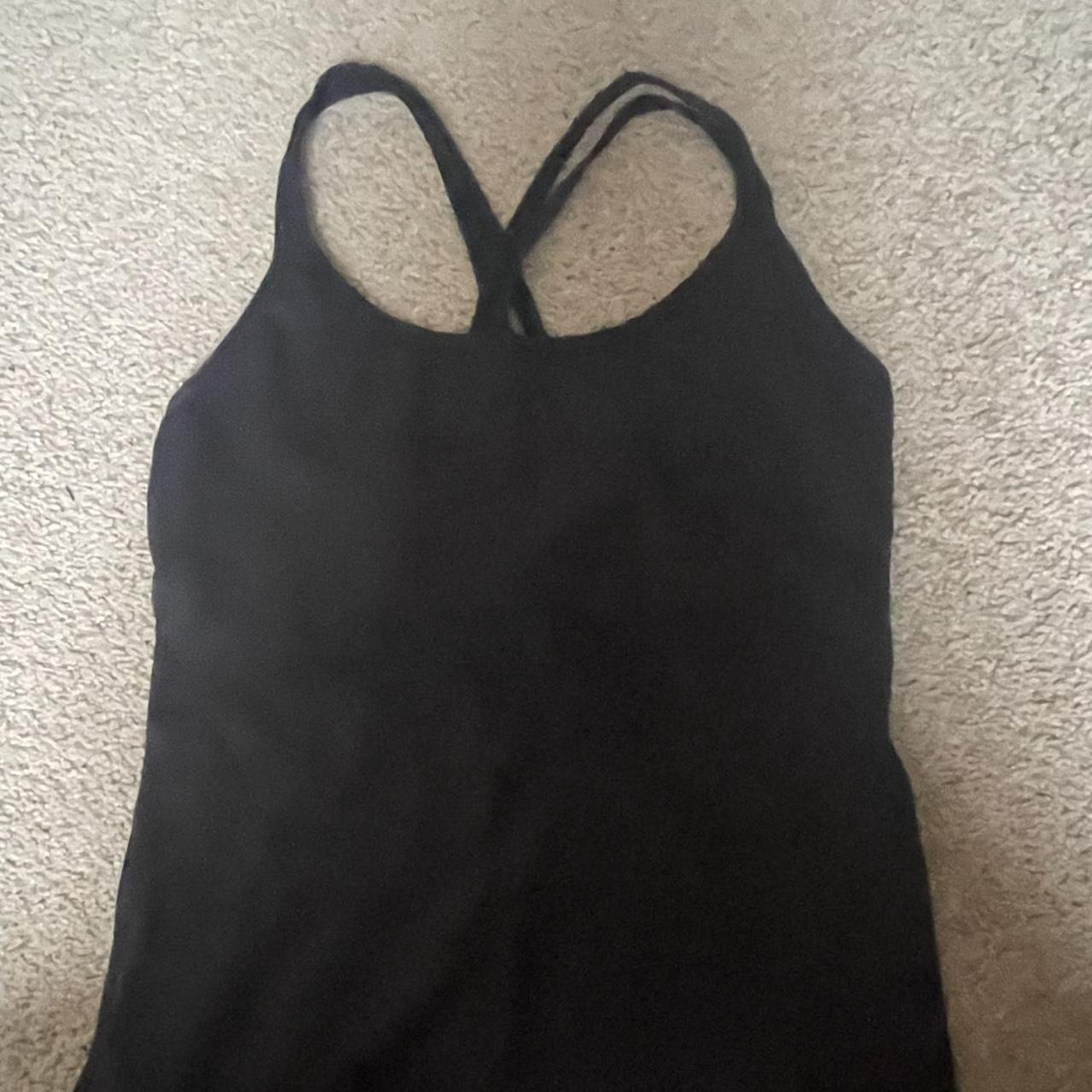 Black cross back workout top, the tag has been cut... - Depop