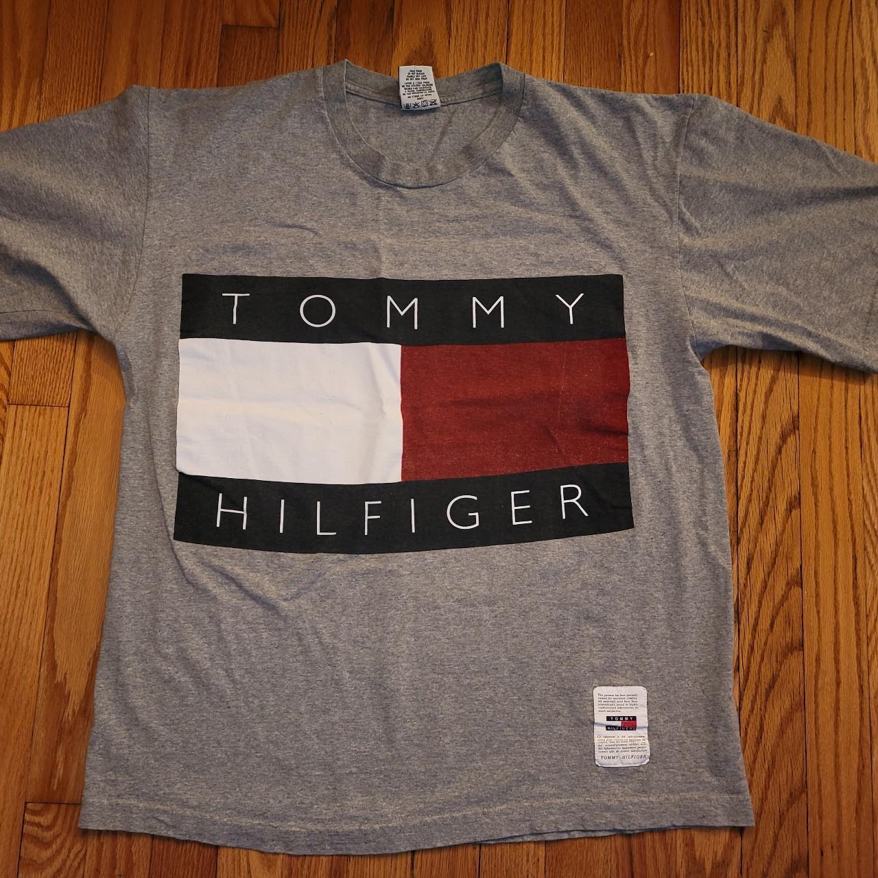 Vintage Tommy Hilfiger Big Logo Flag T Shirt In Depop