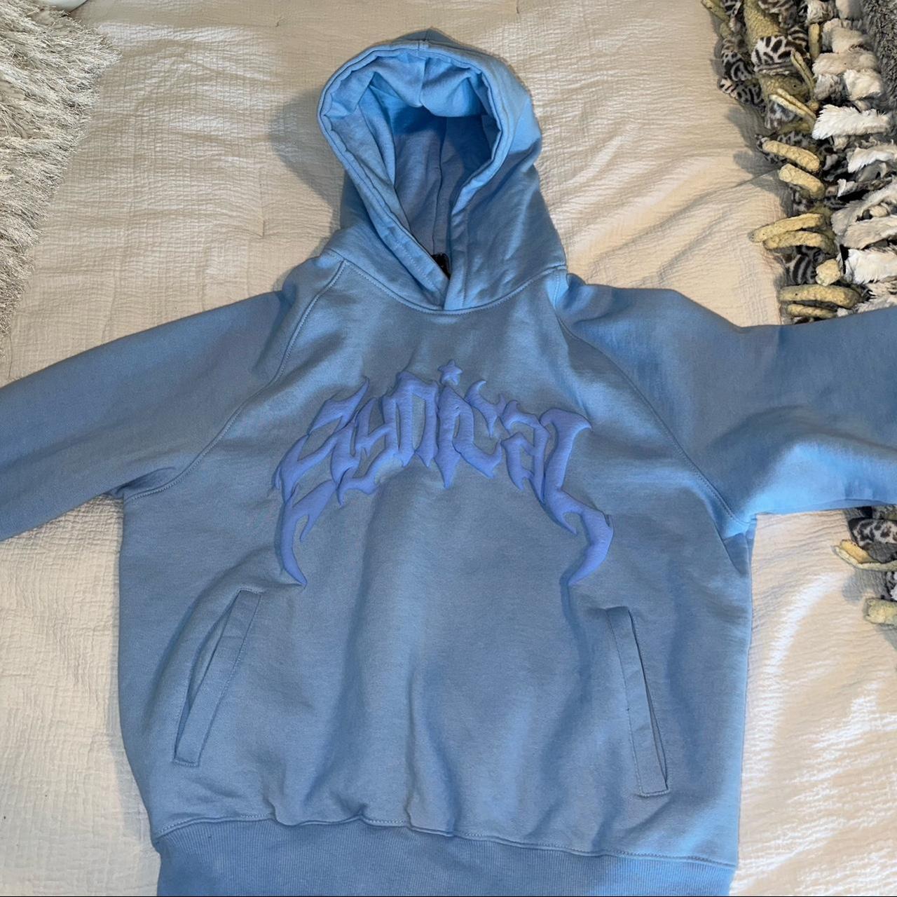 baby blue limited release synical global LARGE... - Depop