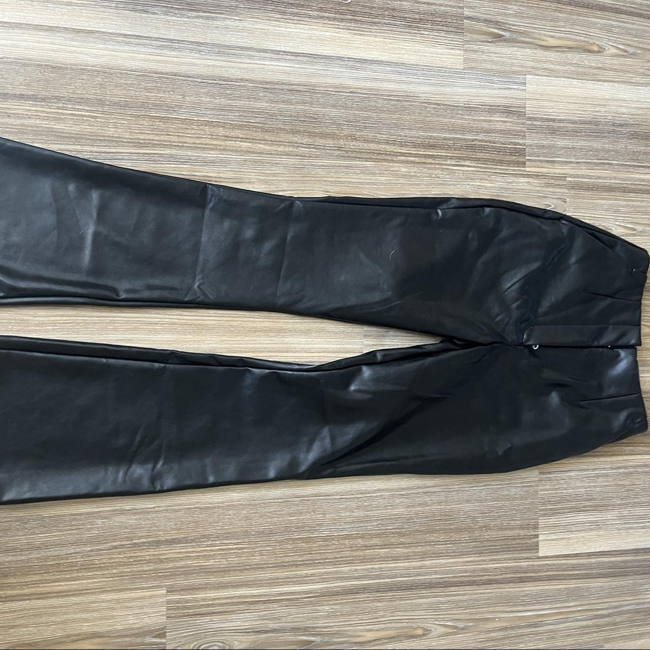 NWT abercrombie vegan leather flare pants size 24.... - Depop