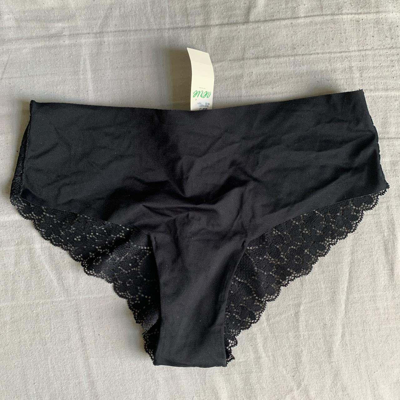 Aerie No Show Candy Lace Cheeky Underwear in black.... - Depop