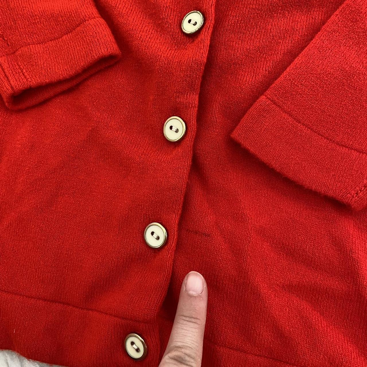 Vintage red cardigan! 1960s / 1970s bright red... - Depop