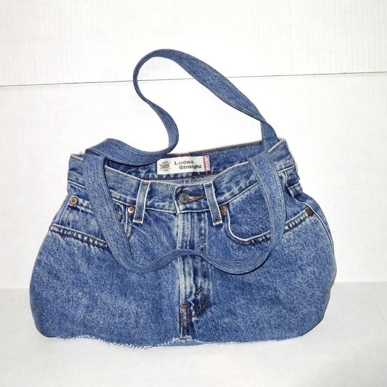 Handmade Denim Blue Jean Little Girl Purse Beaded Handle Recycled Handbag |  eBay