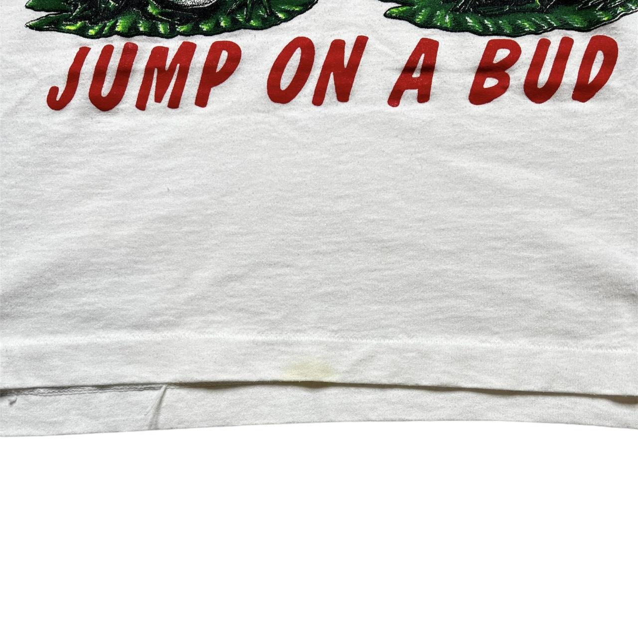 Vintage 90s Budweiser Jump On A Bud Frog Graphic... - Depop