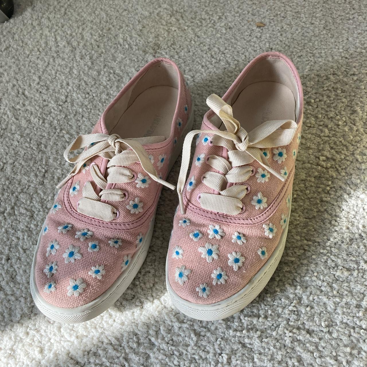 Pink 2024 embroidered vans