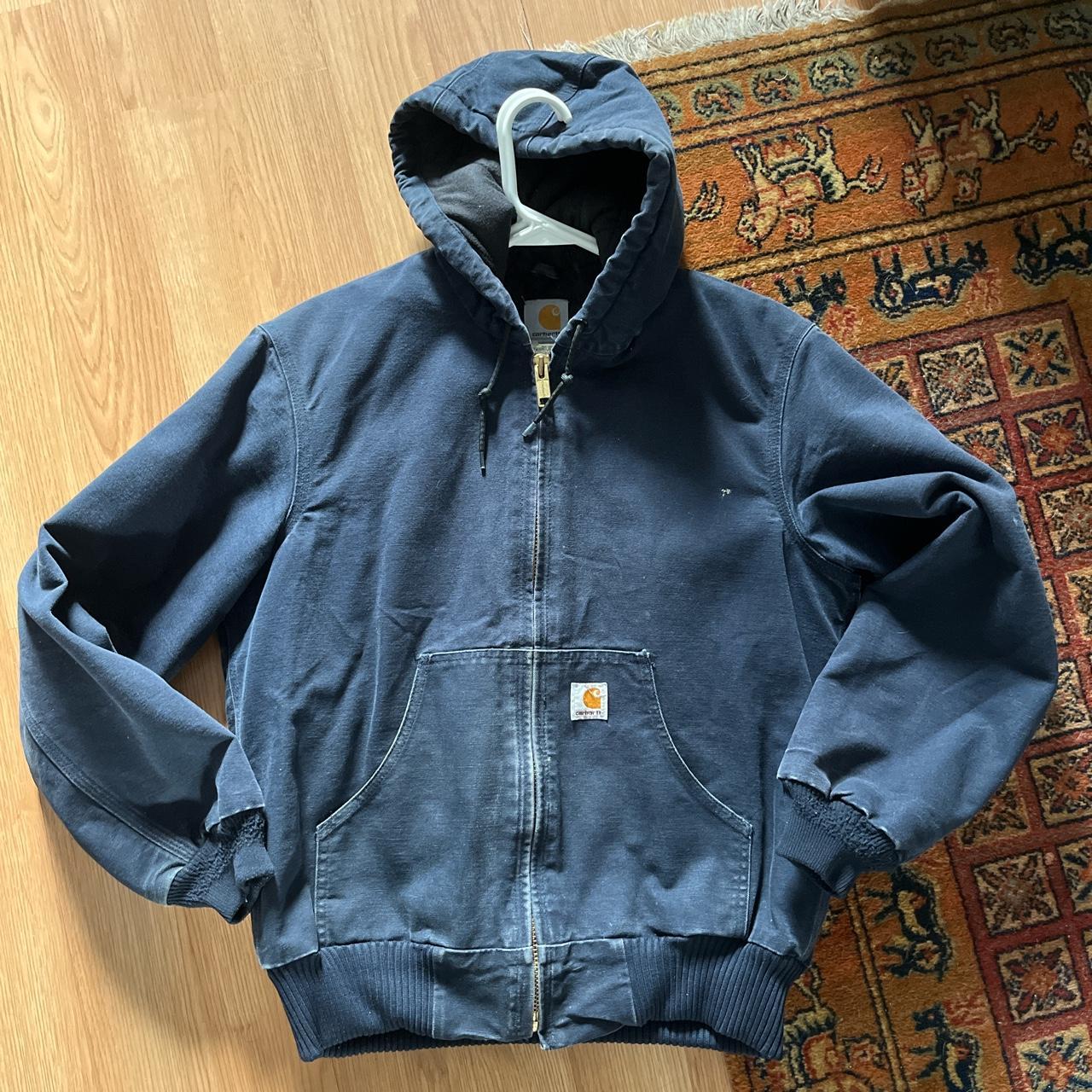 Carhartt Men's Navy and Blue Jacket | Depop