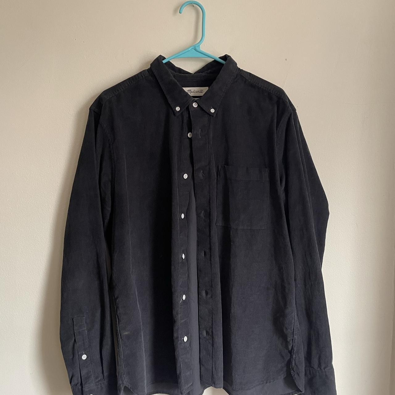 MADEWELL “perfect fit” black button down corduroy... - Depop