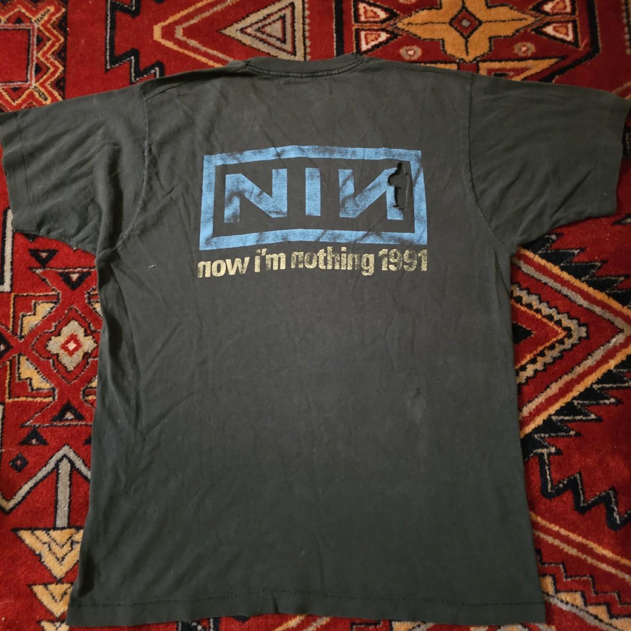 90S USA製 NINE INCH NAILS NOTHING GREY L Nine Inch Nails Vintage T Shirt 1990's Tour Nothing