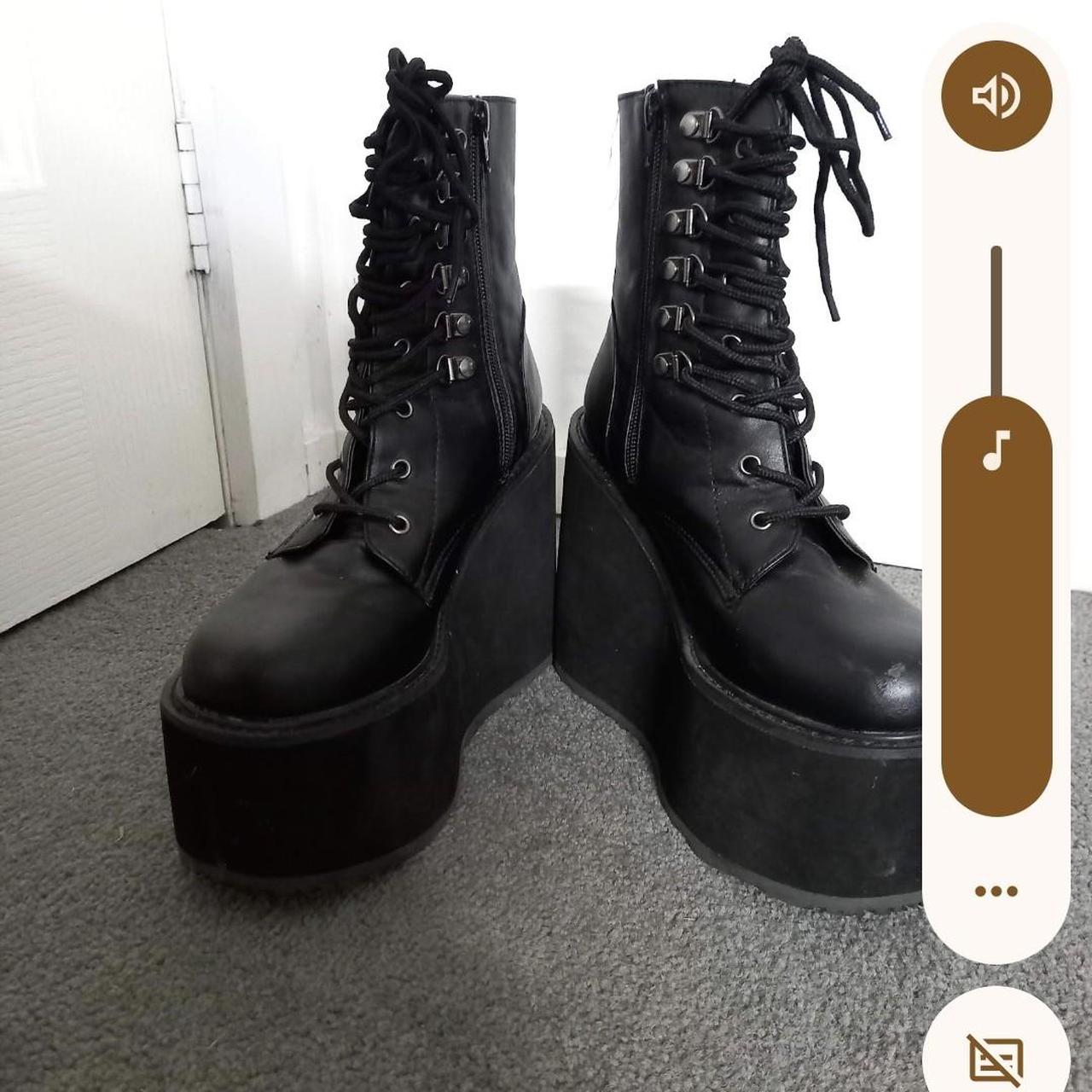 Black Demonia boots The bottom thread has begun to... - Depop