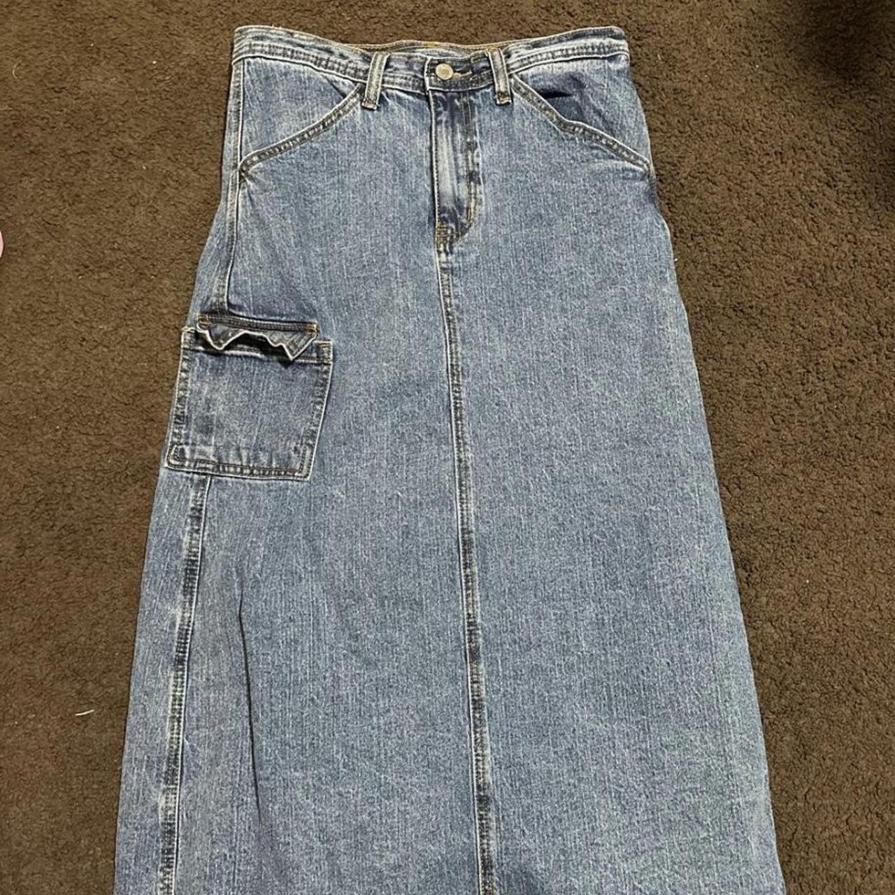 Brandy Melville Kenzie Skirt Long denim maxi skirt... Depop