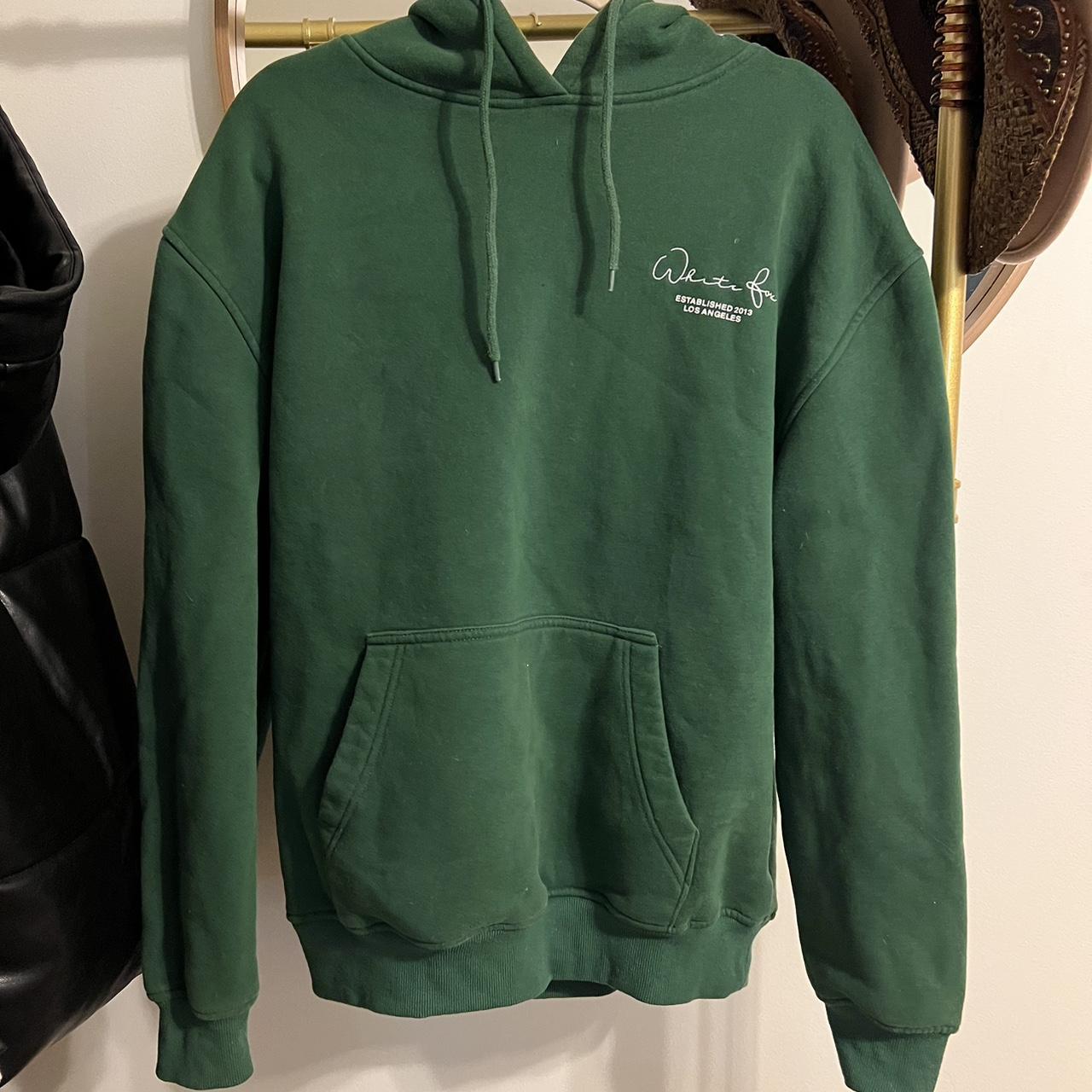 White fox Boutique emerald green hoodie size... - Depop