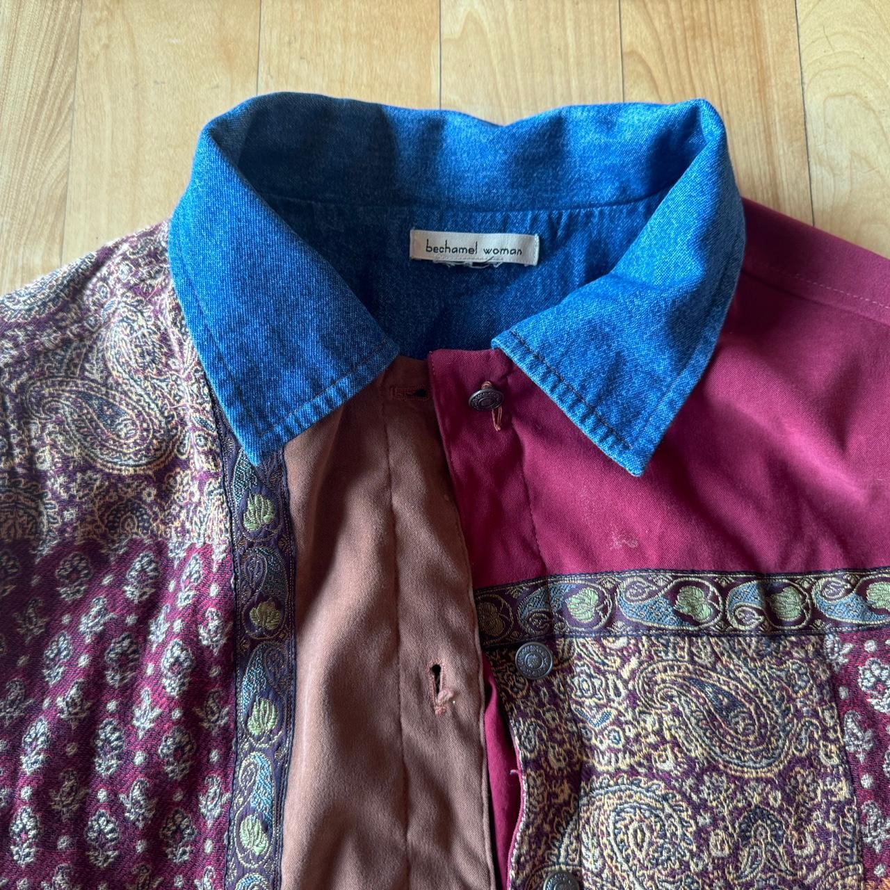 Women's Jacket - Multi/Burgundy - S – patchwork d… - image 3