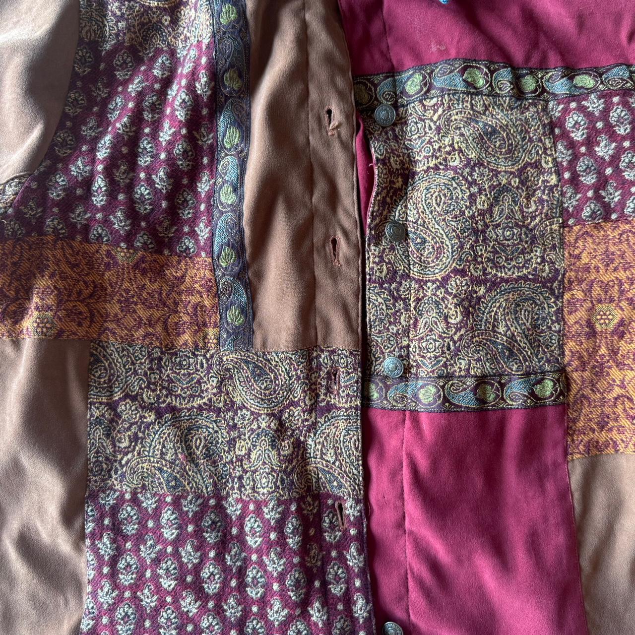 Women's Jacket - Multi/Burgundy - S – patchwork d… - image 2