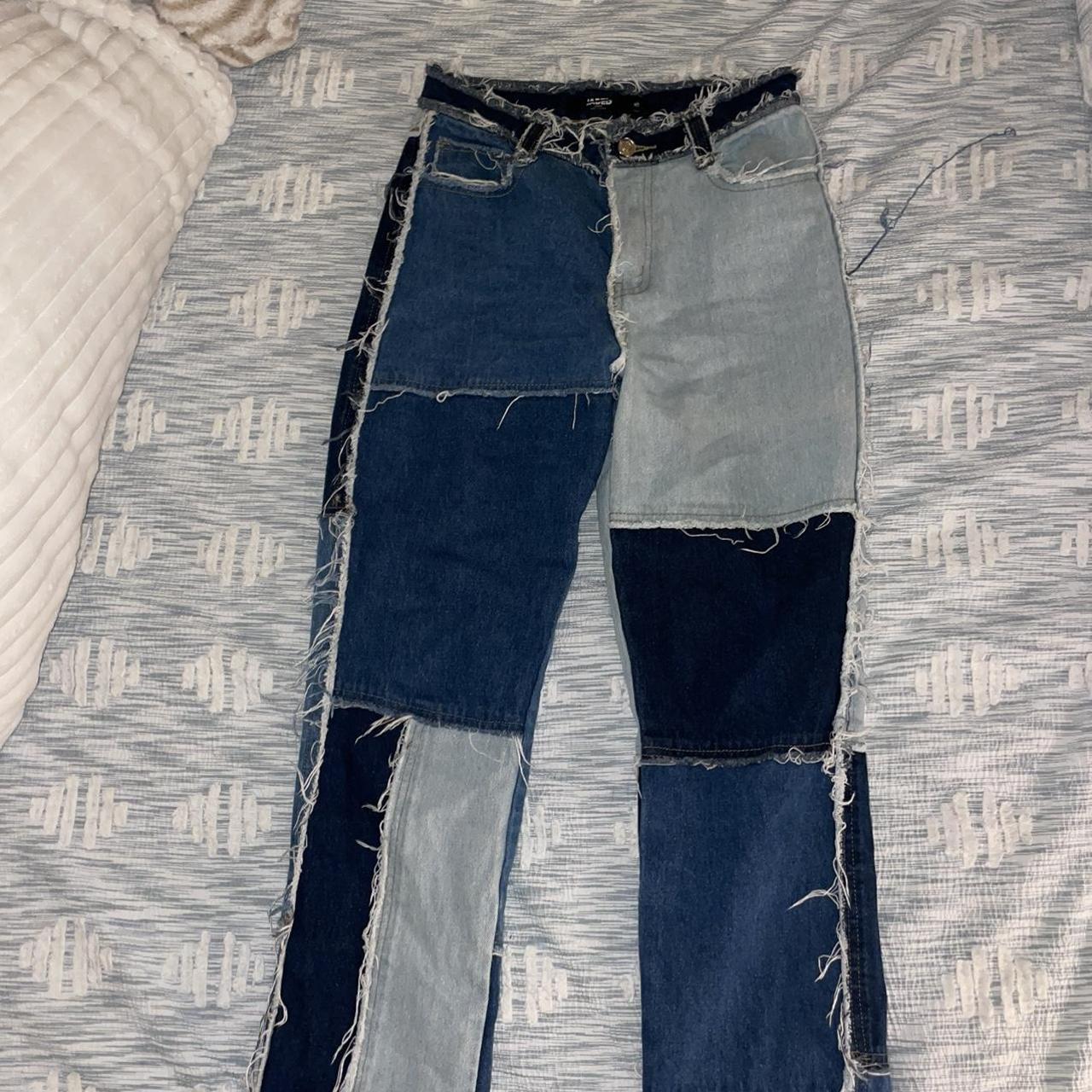 jaded London patchwork jeans size 25 boyfriend fit.... - Depop