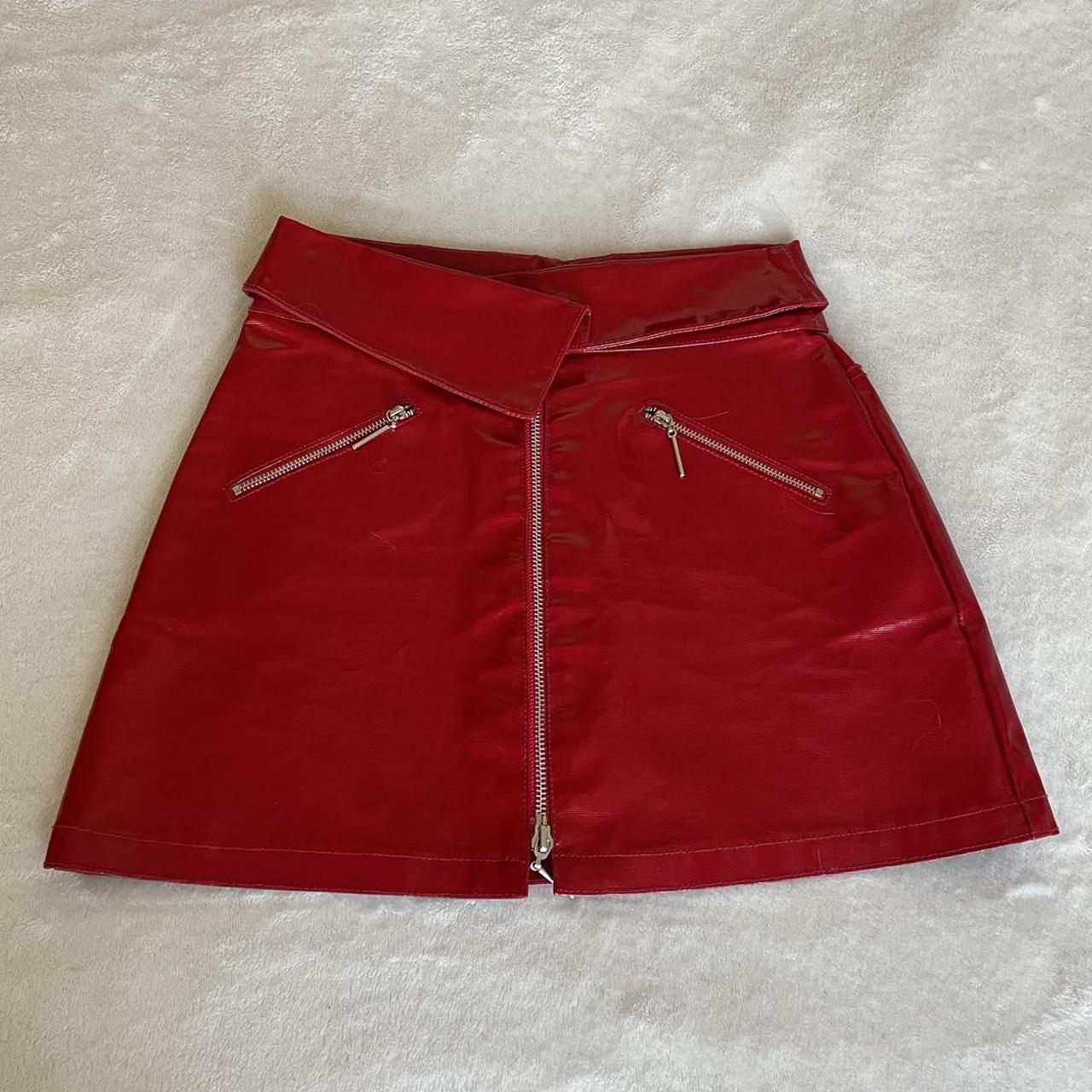 Adam Selman Women's Red and Silver Skirt
