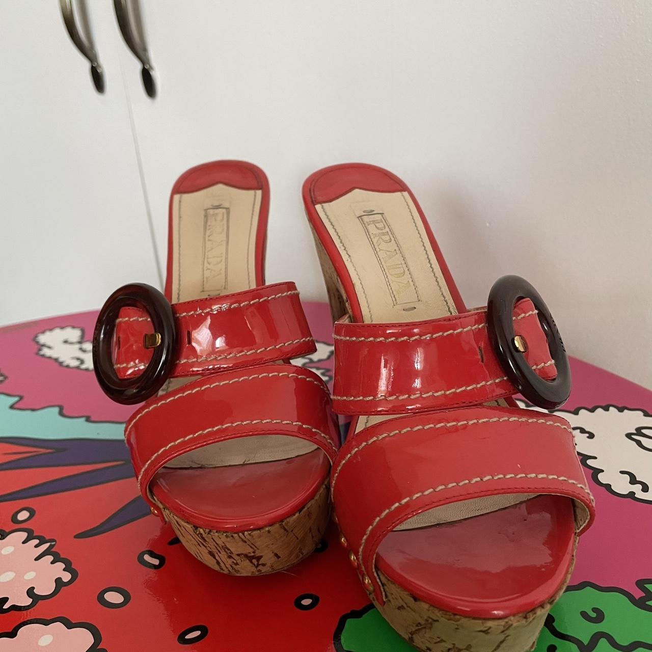 Prada best sale patent sandals