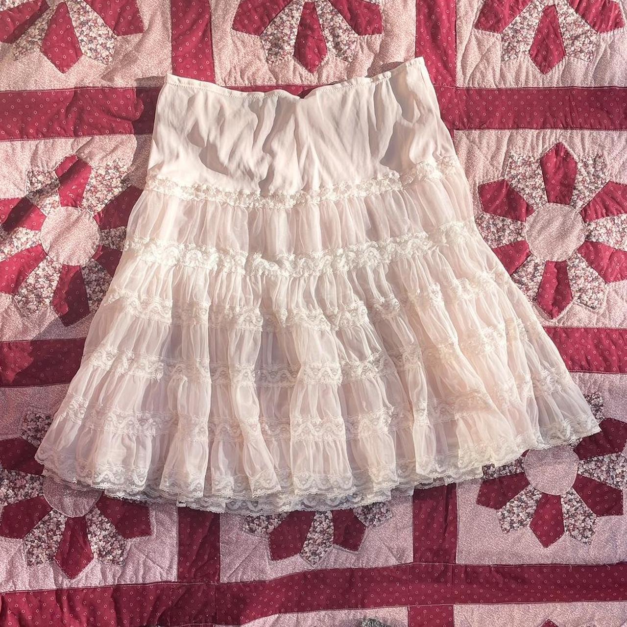 American Vintage Women's Cream and Pink Skirt