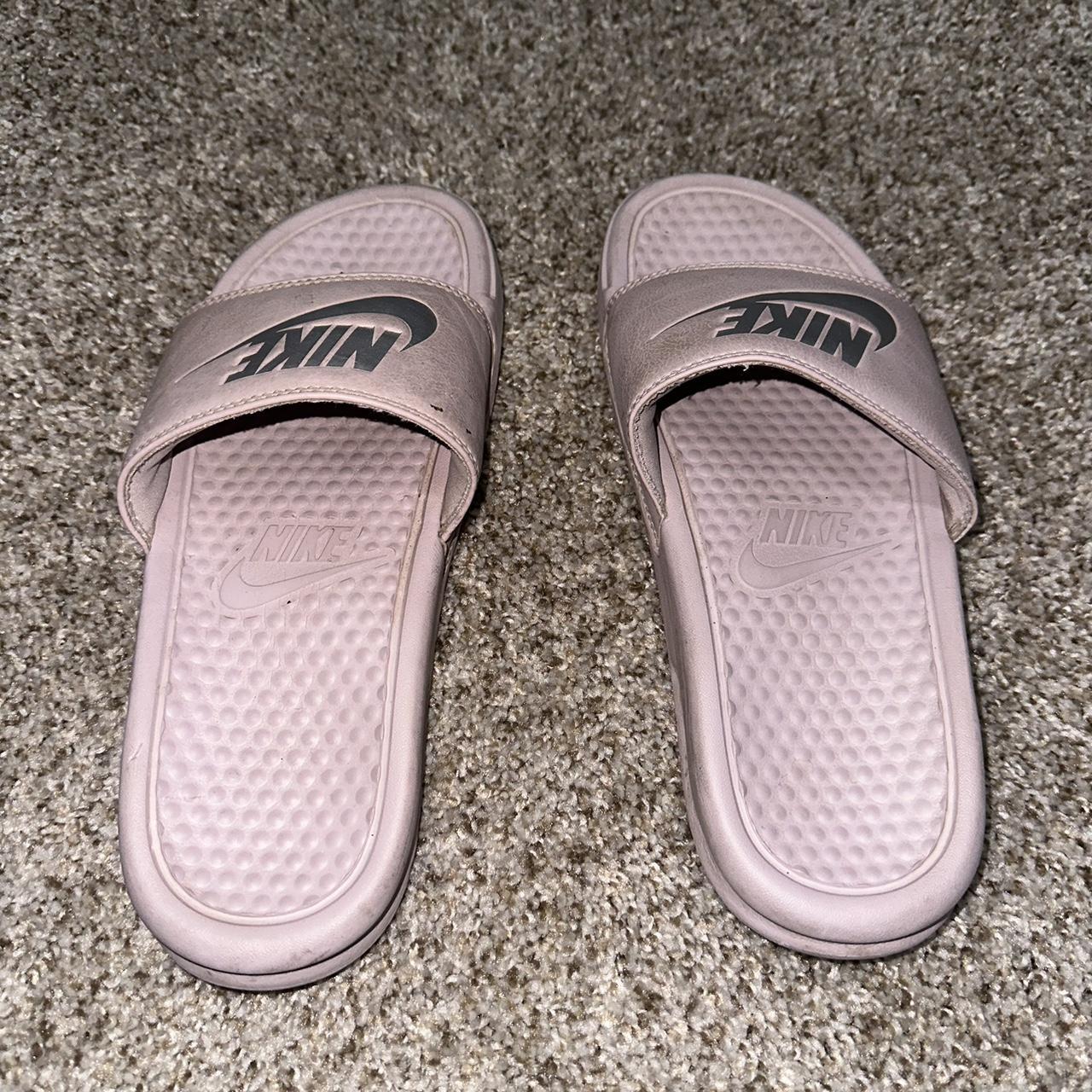 blush pink nike slides