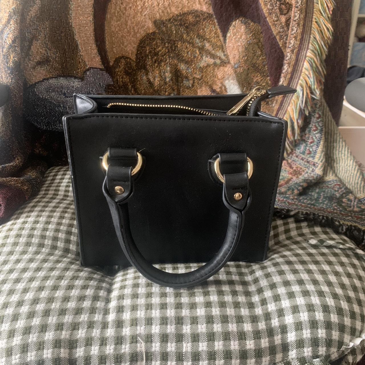 small black purse with gold accents 🧛‍♀️ - no brand,... - Depop