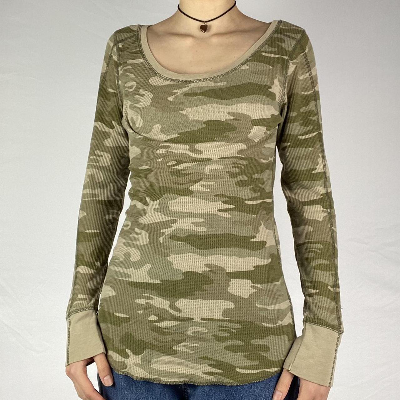 Camo long sleeve Y2k camo thermal long sleeve