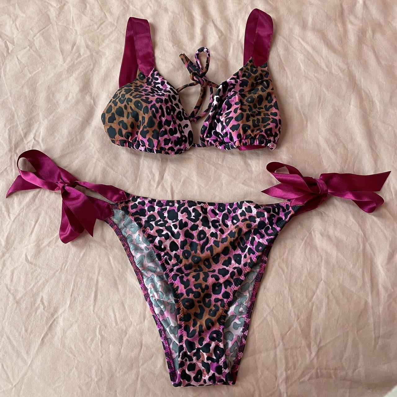 Super Cute Pink Leopard Print Bikini Swimsuit 🩷 No Depop