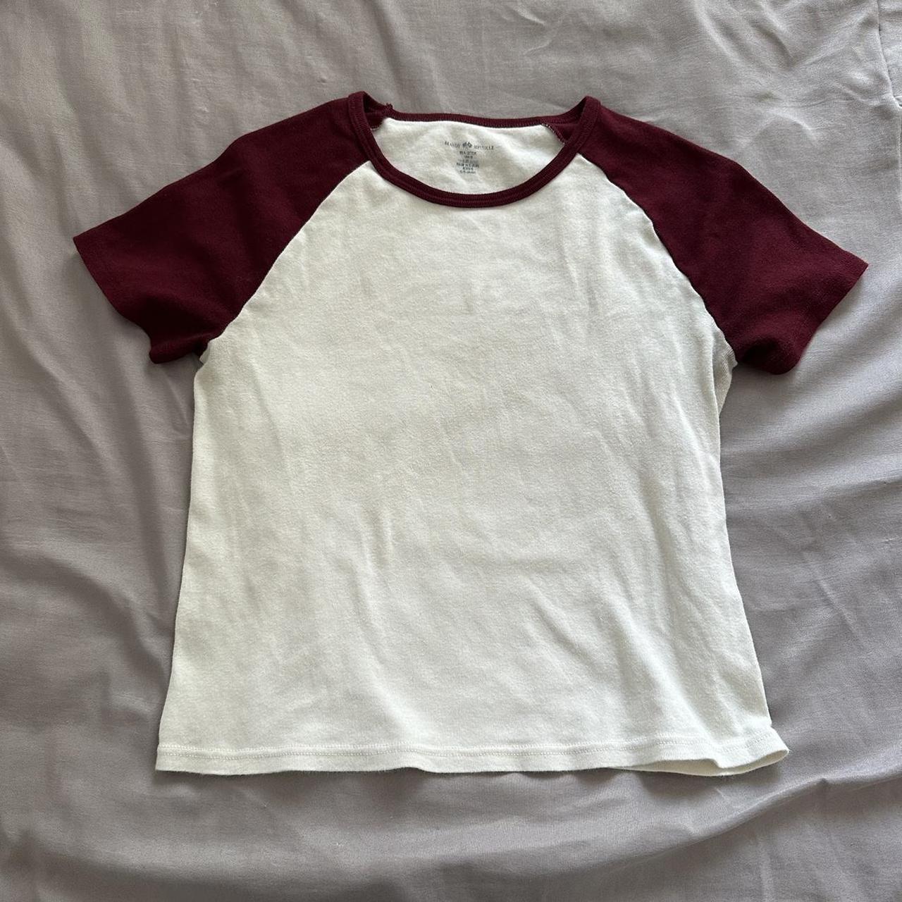 brandy melville colorblock baseball tee Depop