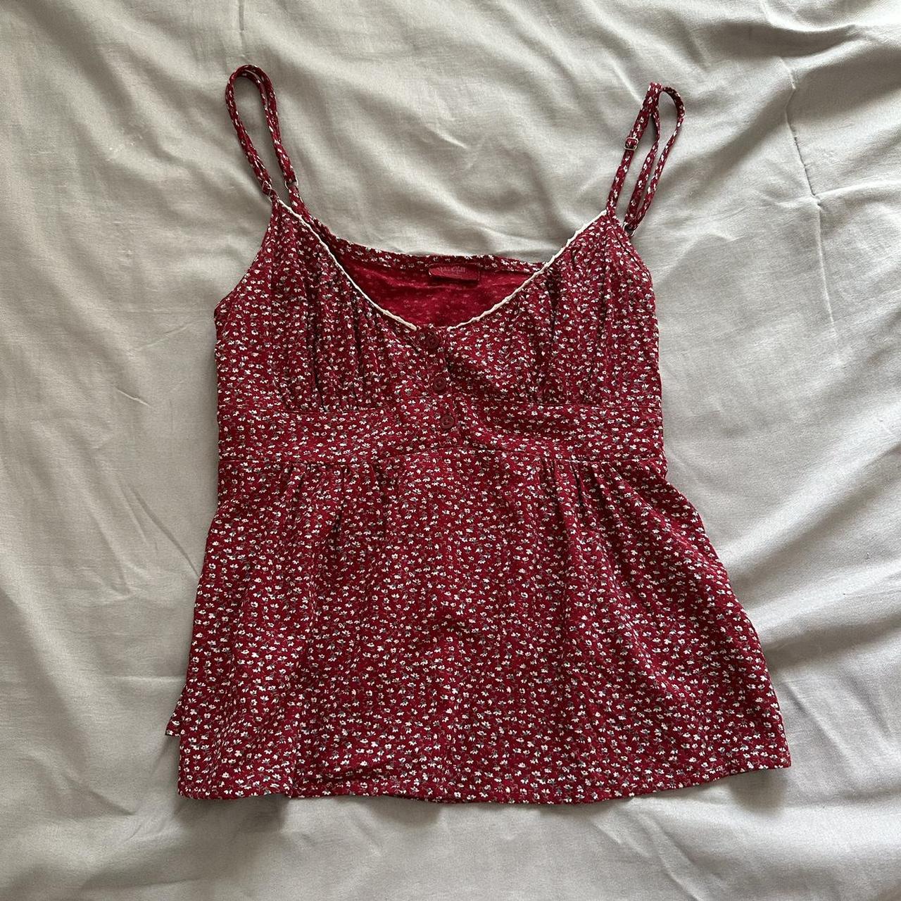 brandy melville floral babydoll tank - Depop